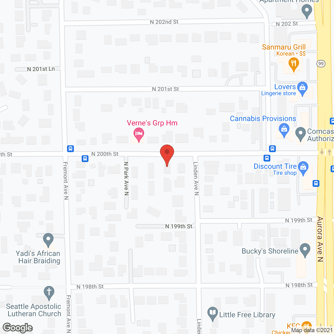 Map of the neighborhood around JCB Adult Family Home