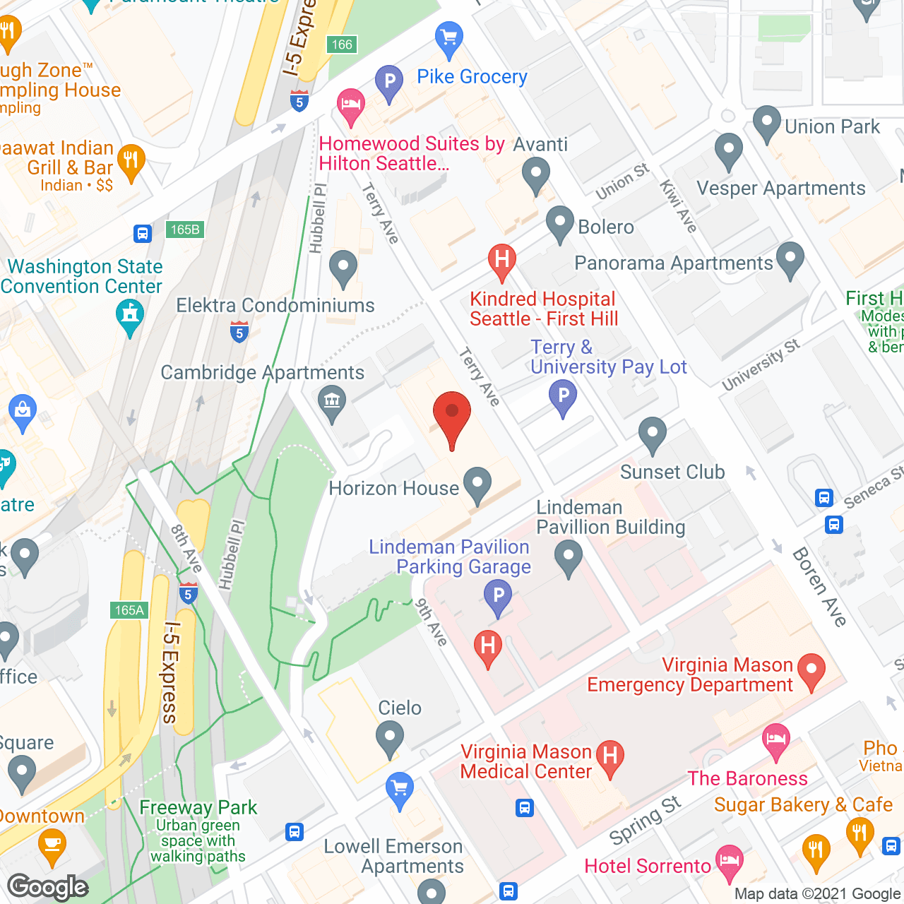 Map of the neighborhood around Horizon House