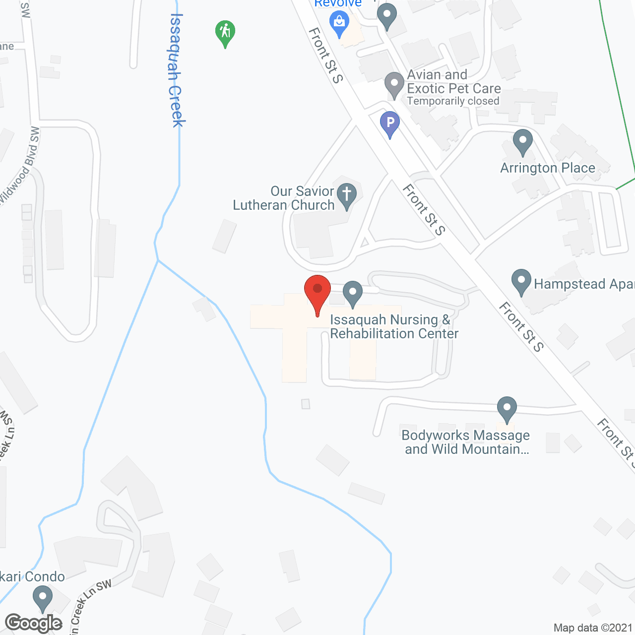 Map of the neighborhood around Issaquah Nursing and Rehabilitation Center