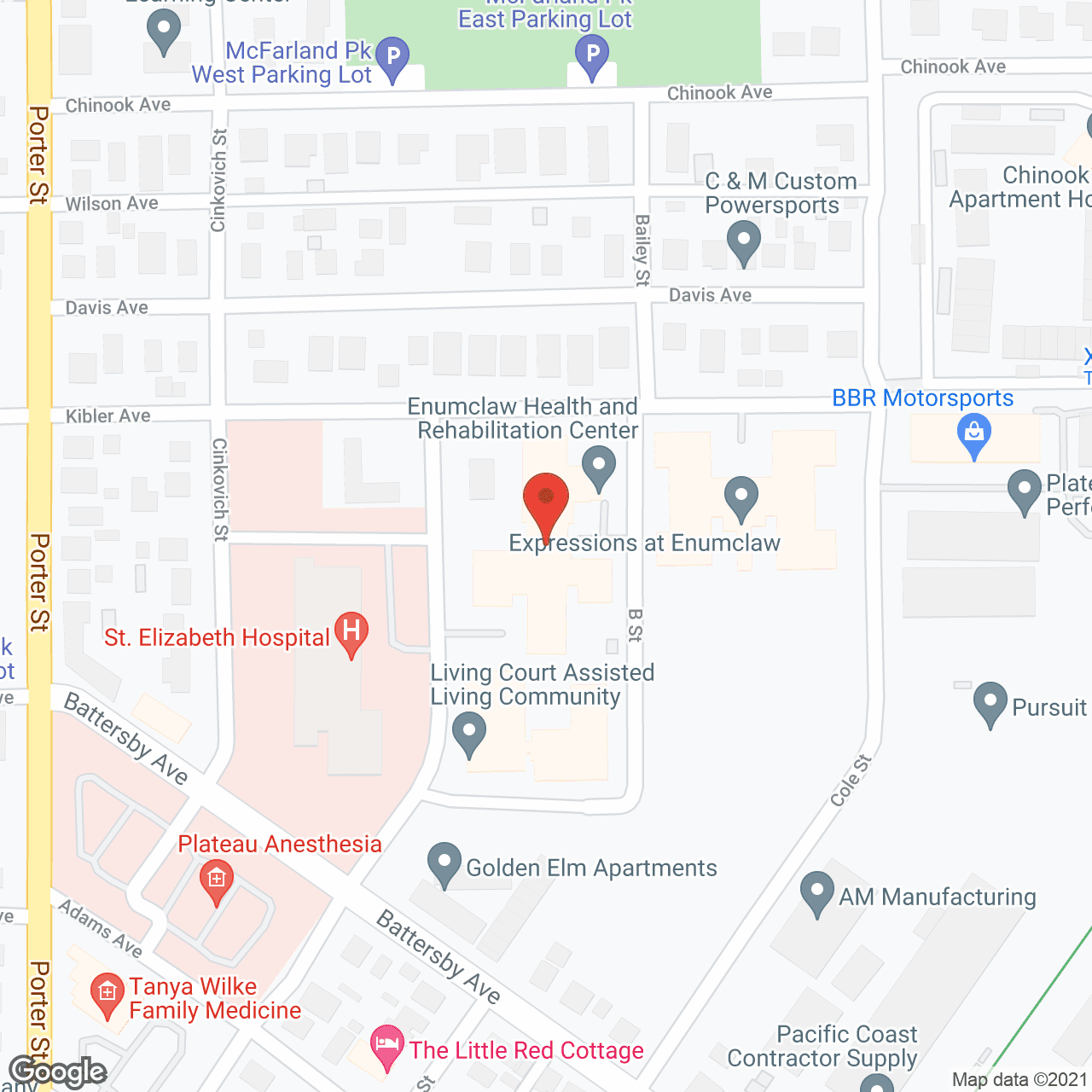 Map of the neighborhood around Enumclaw Health Care & Rehab