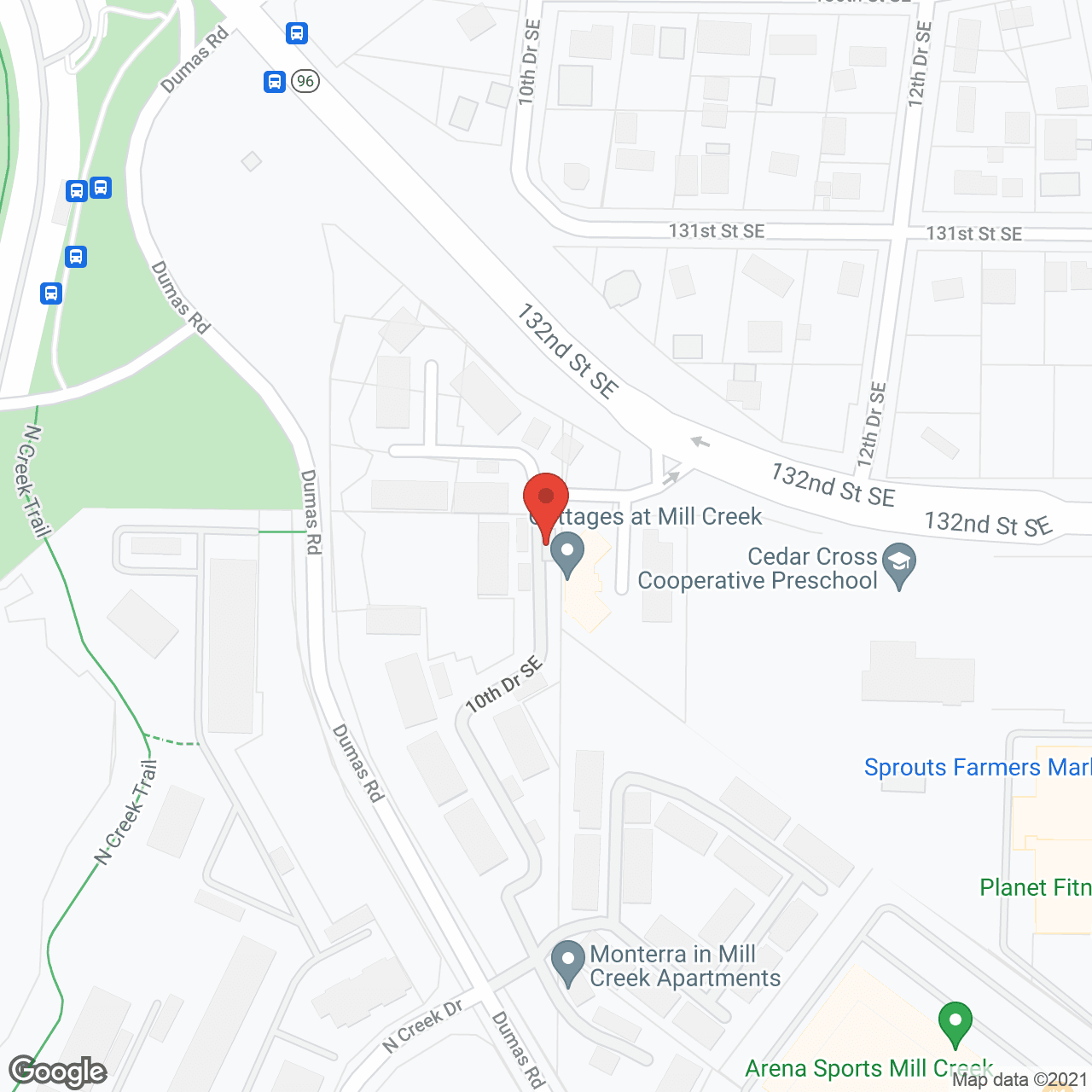 Map of the neighborhood around The Cottages at Mill Creek