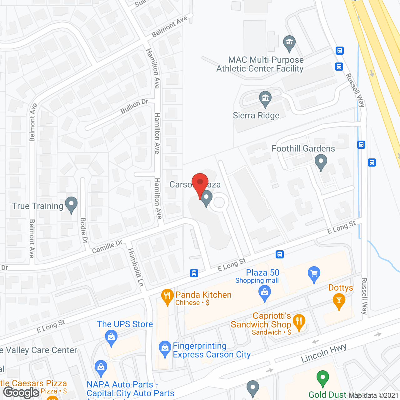 Map of the neighborhood around Holiday Carson Plaza