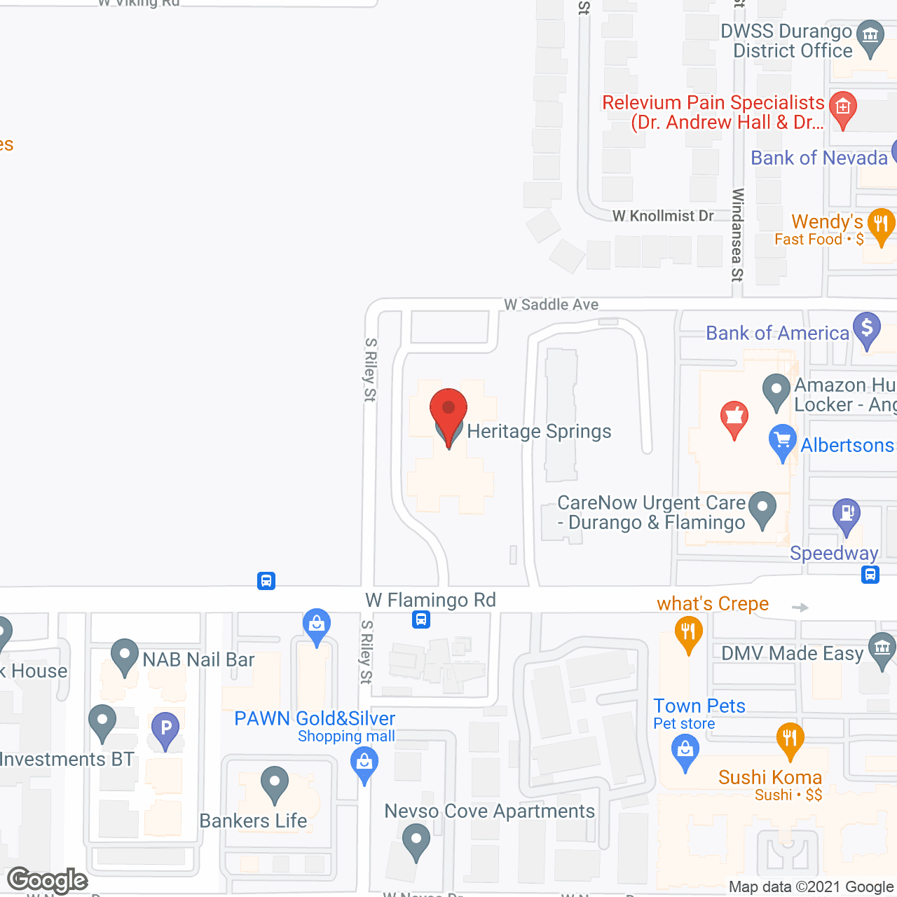 Map of the neighborhood around Heritage Springs