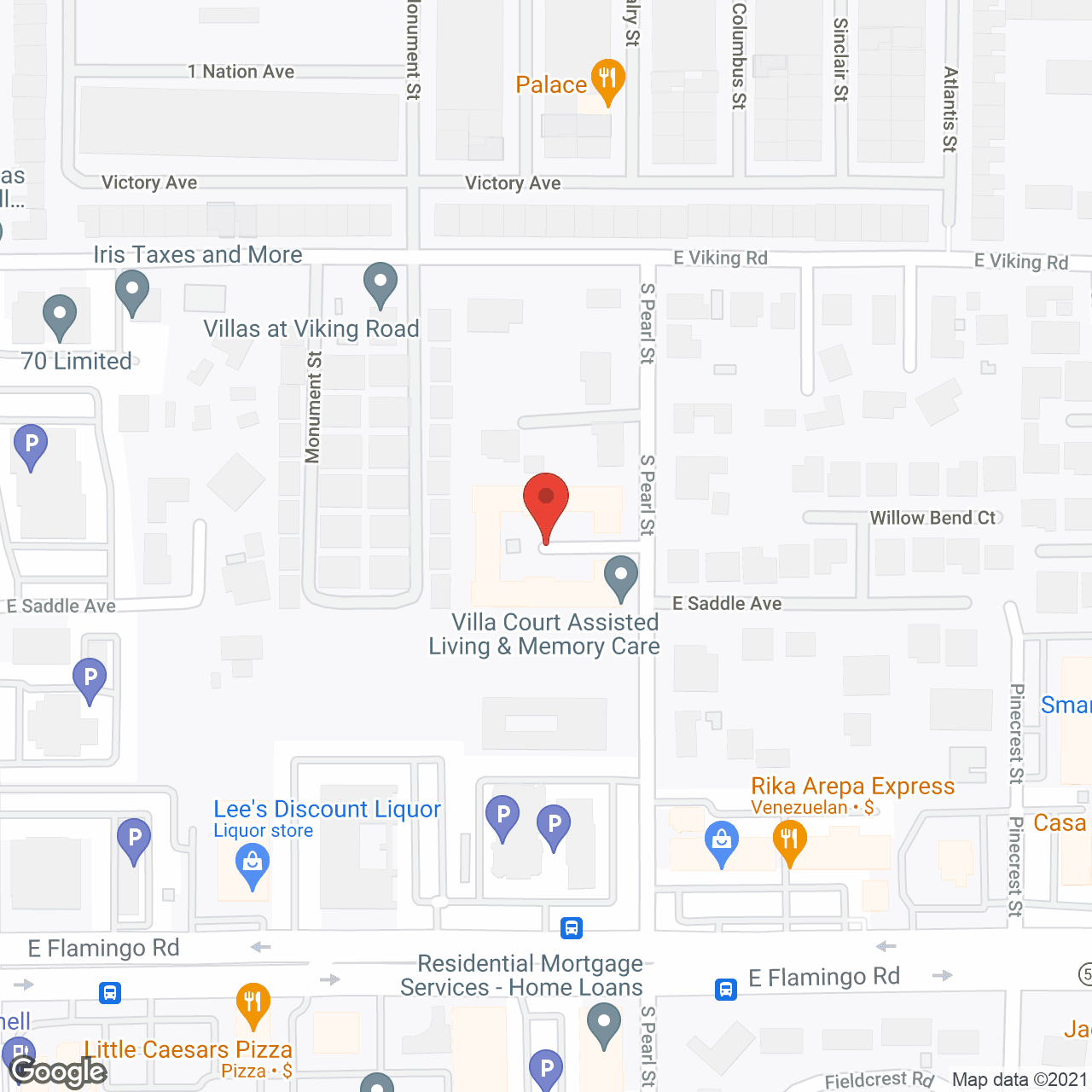Map of the neighborhood around Villa Court Assisted Living