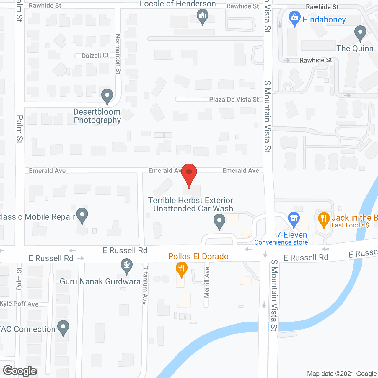 Map of the neighborhood around Emerald Manor