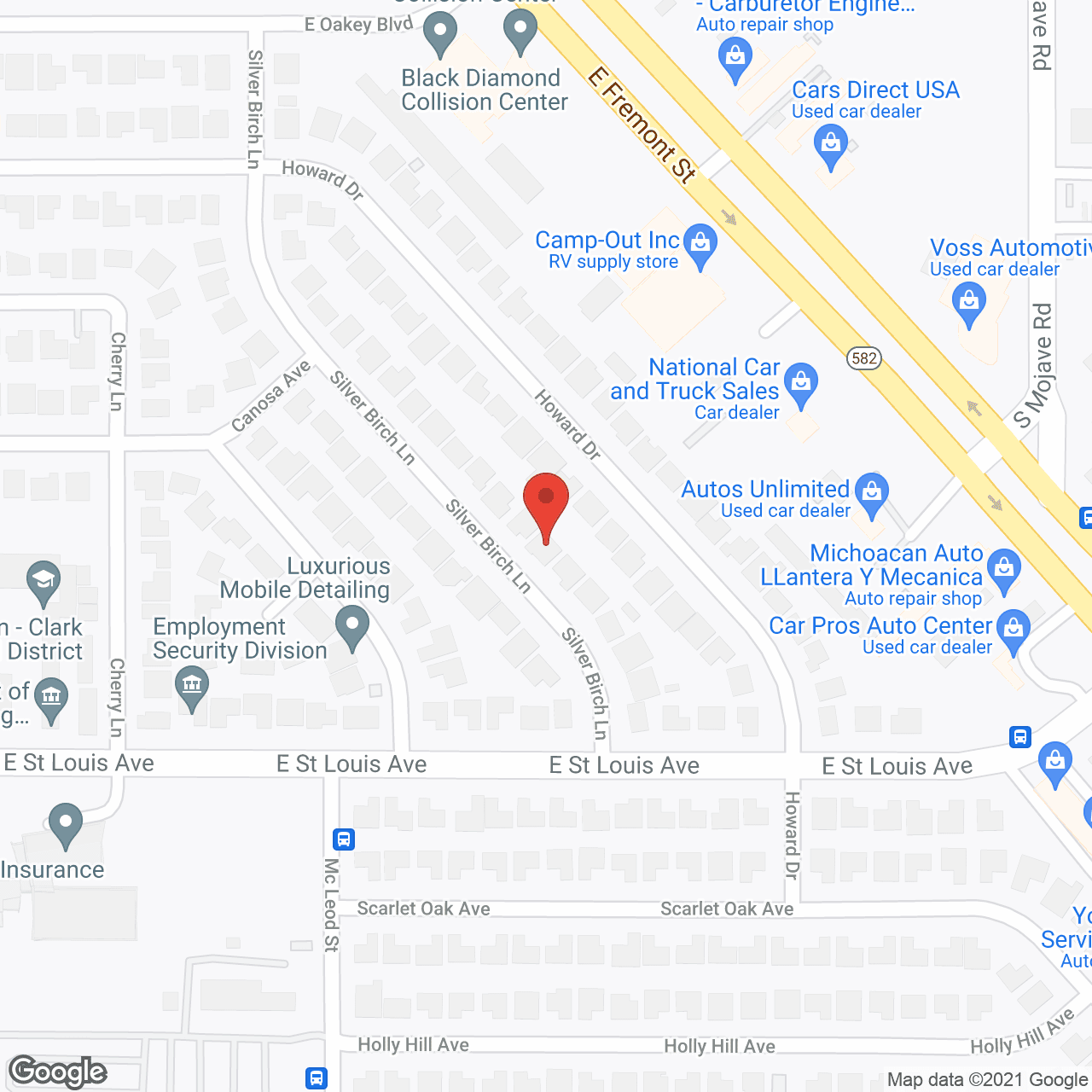 Map of the neighborhood around Silver Lane Group Home