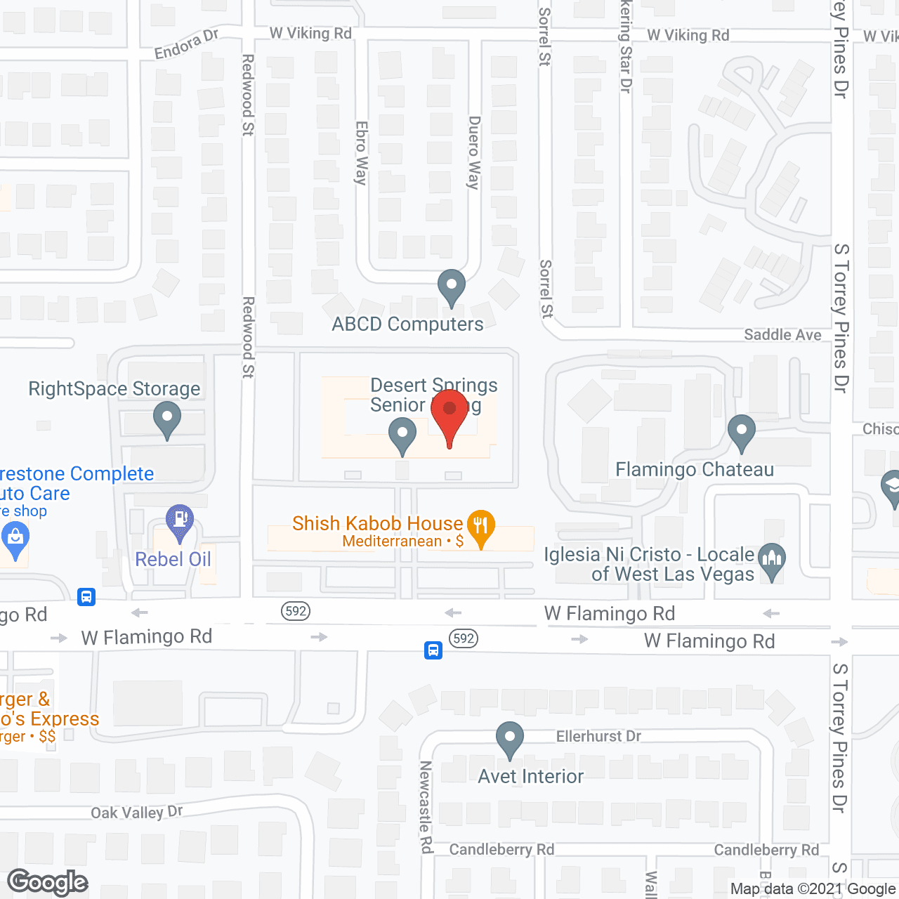 Map of the neighborhood around Desert Springs Senior Living