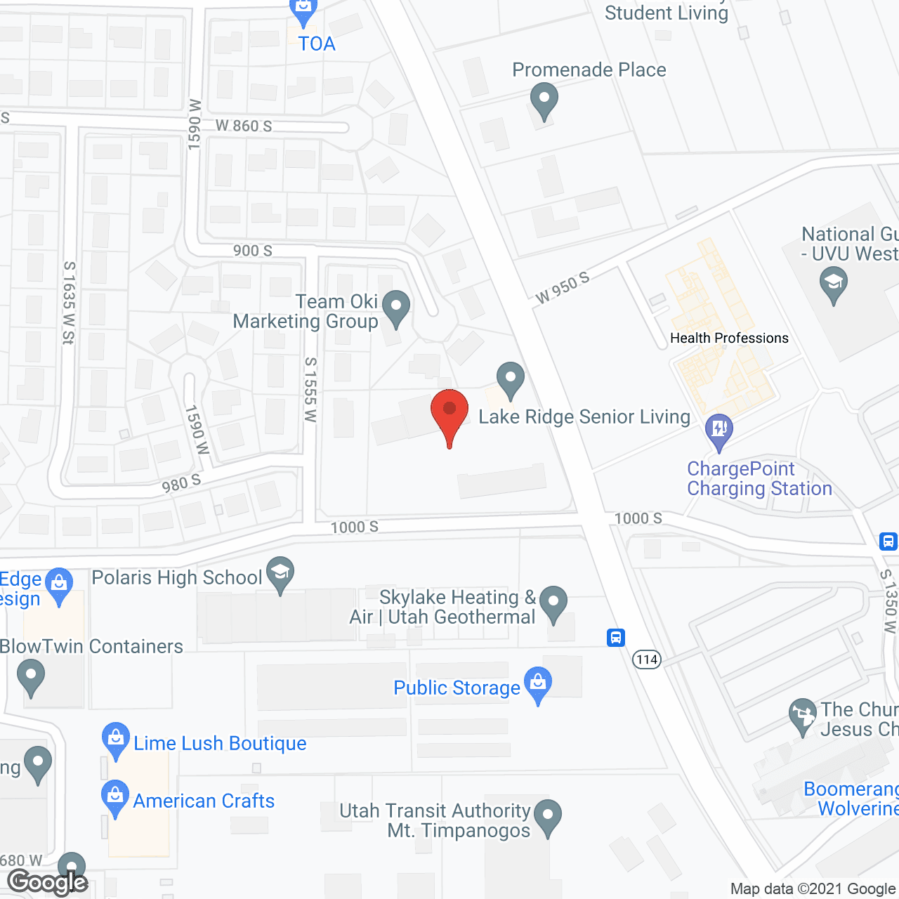 Map of the neighborhood around Lake Ridge Senior Living