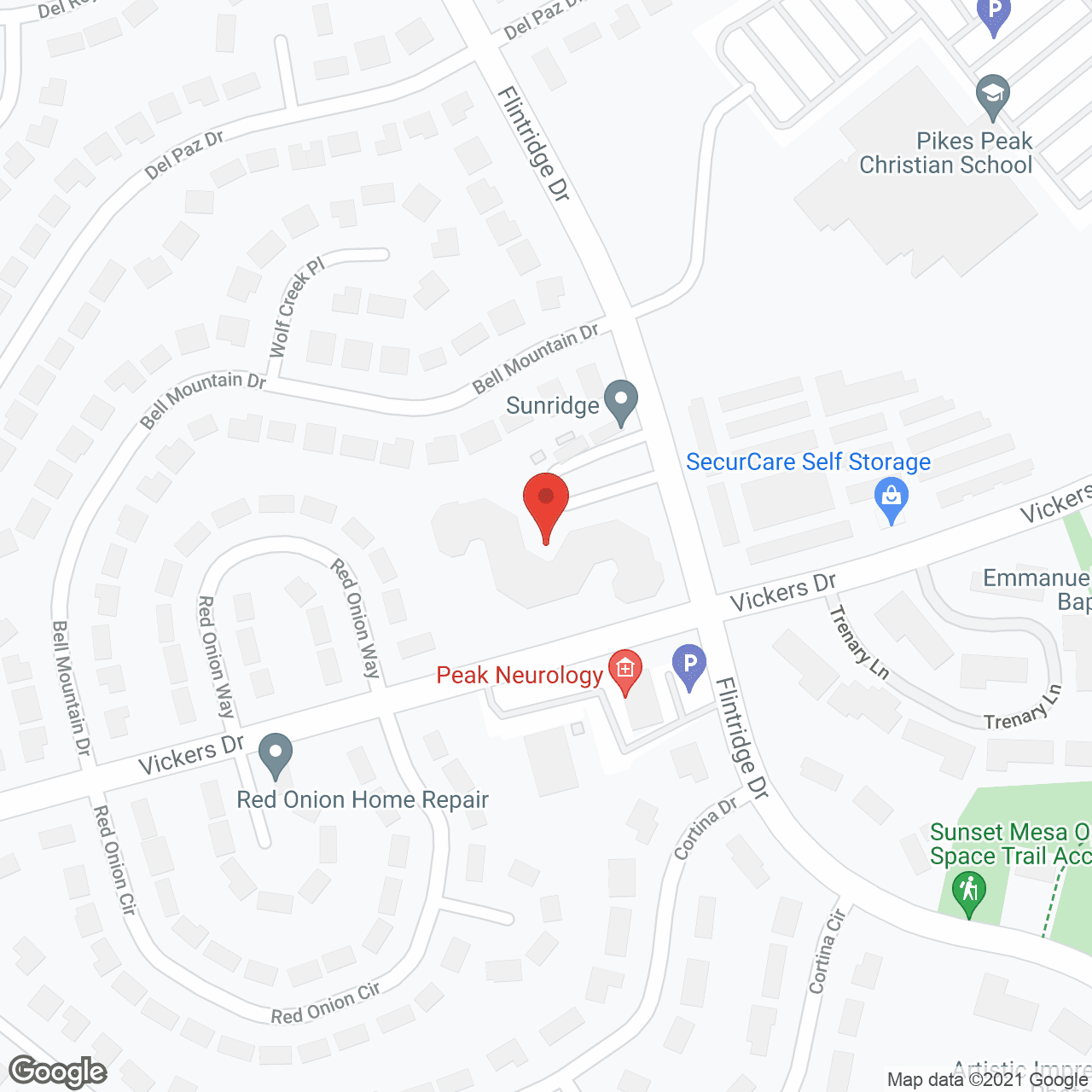 Map of the neighborhood around Holiday Sunridge