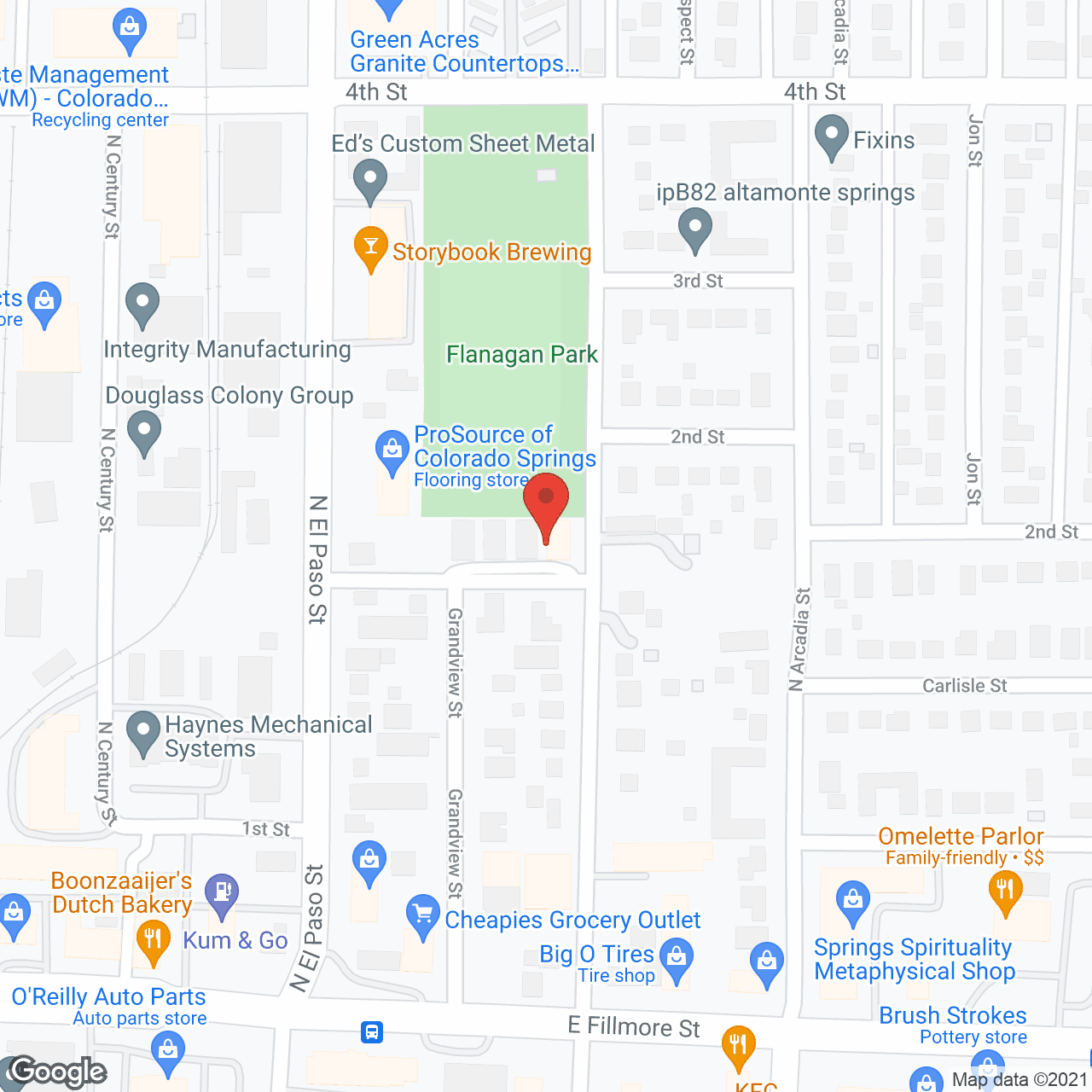Map of the neighborhood around Colorado Springs Senior Homes