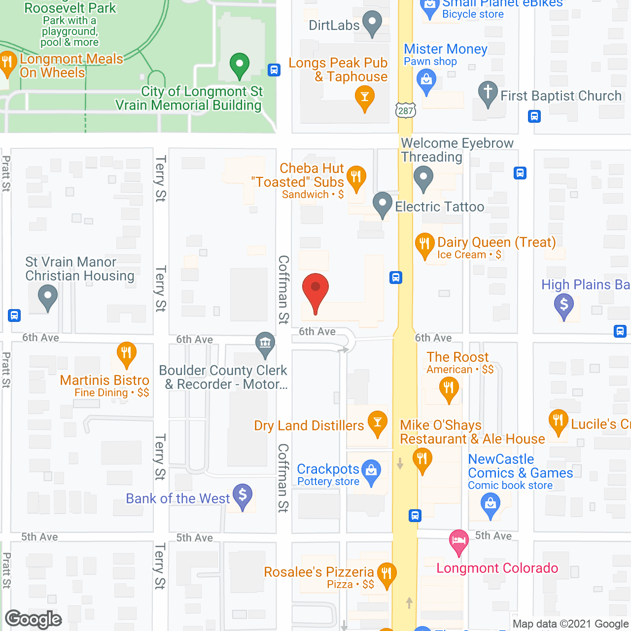 Map of the neighborhood around Village Place At Longmont