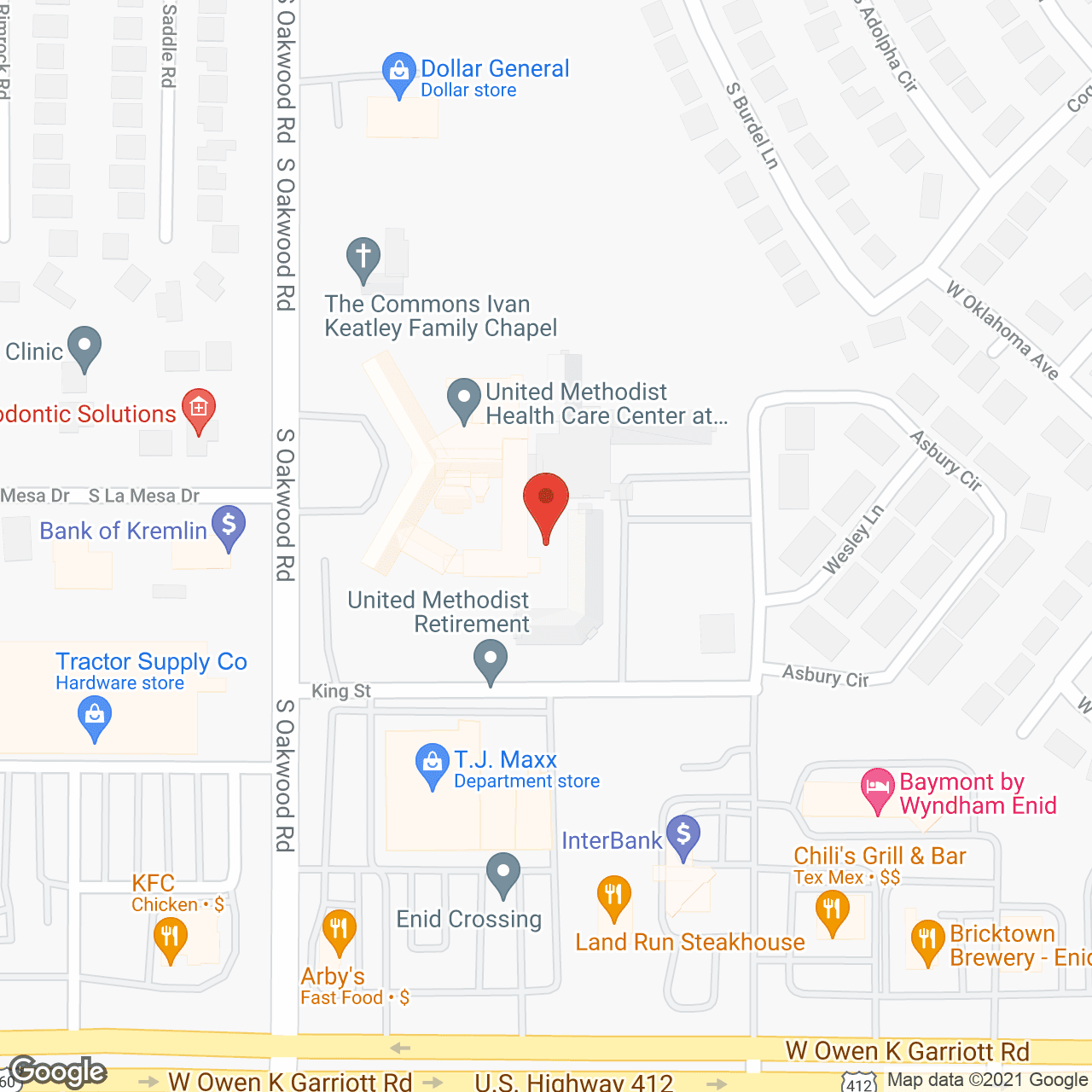 Map of the neighborhood around The Commons
