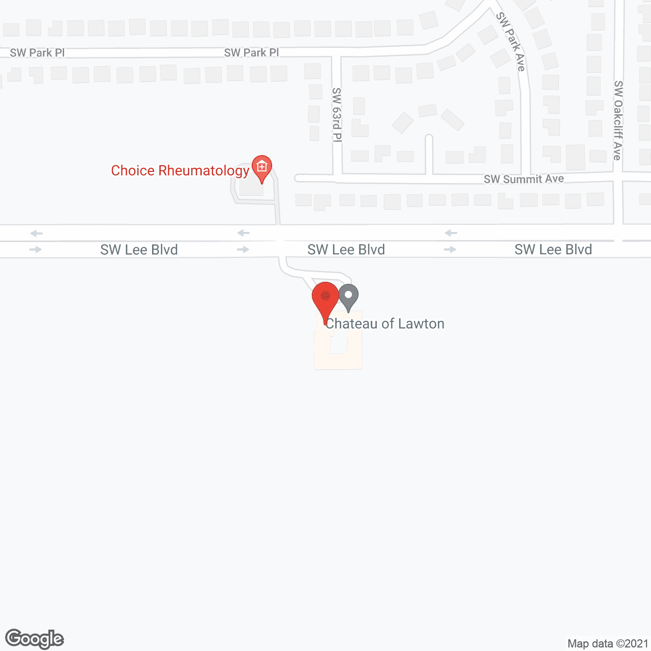 Map of the neighborhood around The Chateau of Lawton
