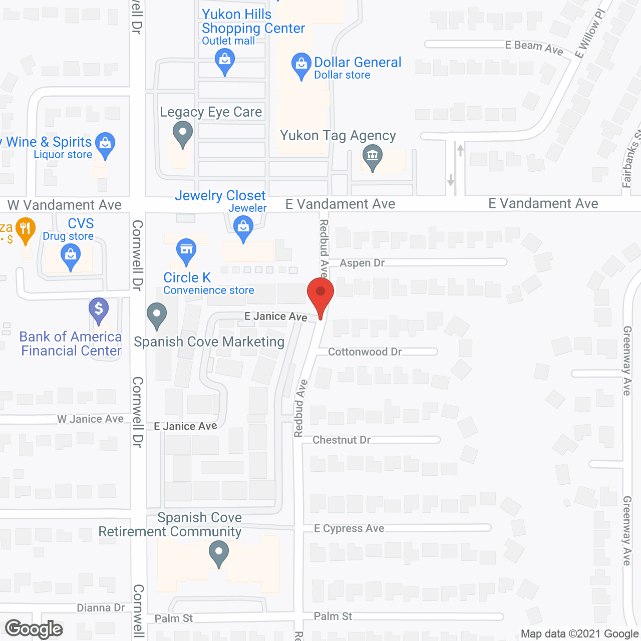 Map of the neighborhood around Spanish Cove Marketing