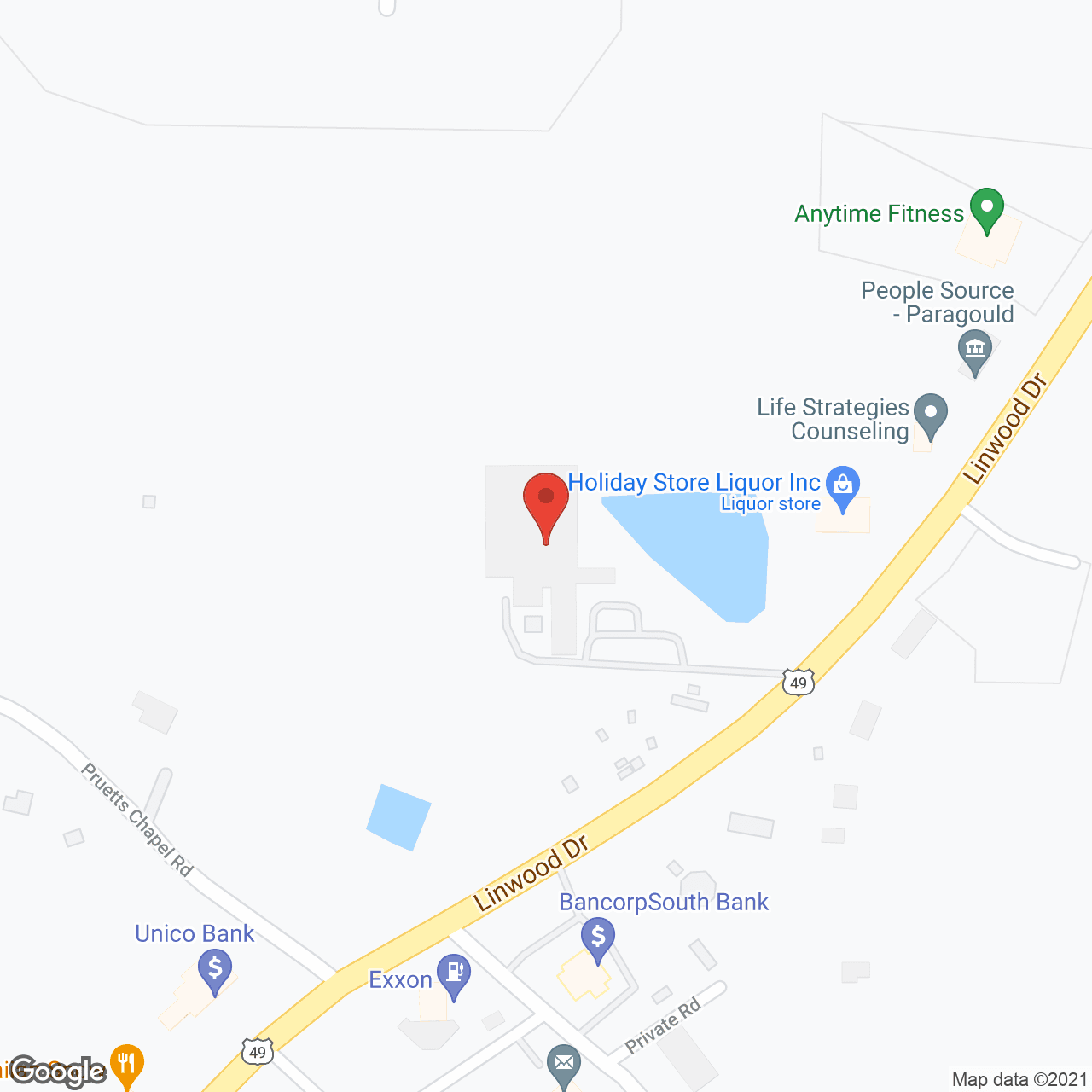Map of the neighborhood around Beverly LivingCenter - Paragould