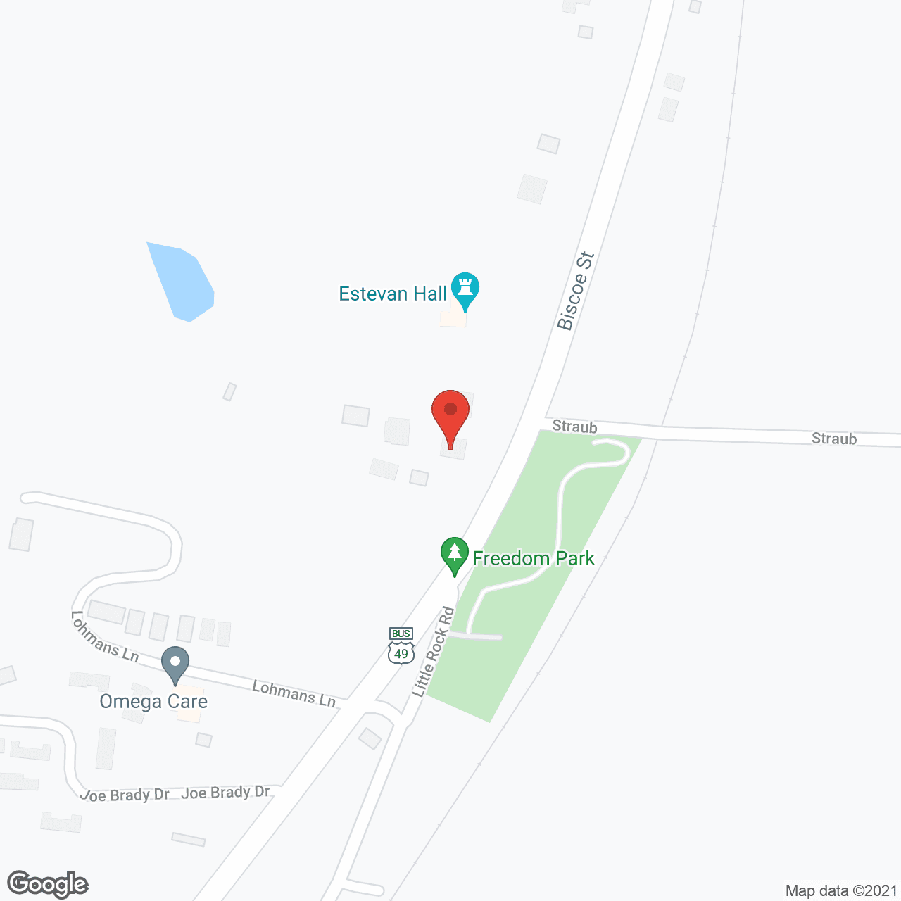 Map of the neighborhood around Omega Care Inc Boarding Home