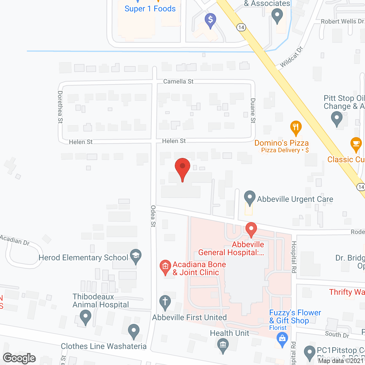 Map of the neighborhood around Heritage Manor Care and Rehab Ctr - Abbeville