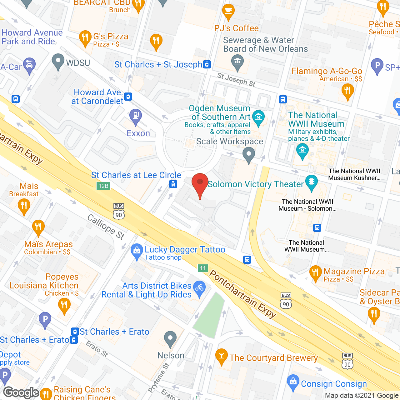 Map of the neighborhood around Tivoli Place Apartments