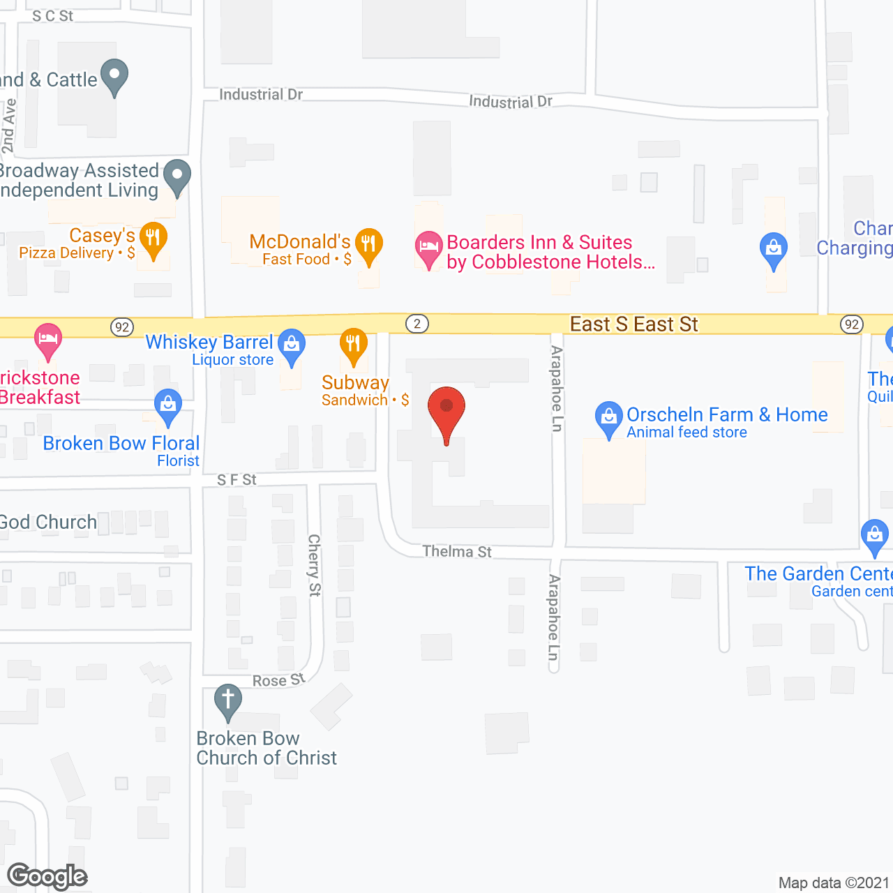 Map of the neighborhood around Golden LivingCenter - Broken Bow