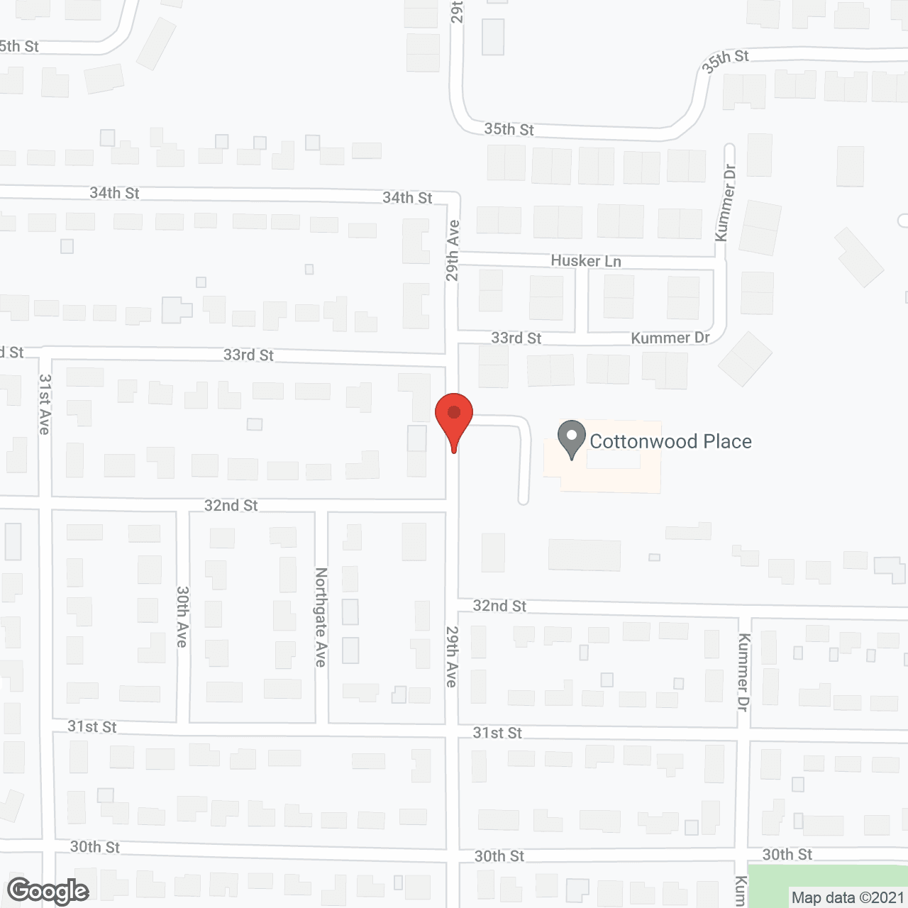 Map of the neighborhood around Cottonwood Senior Living