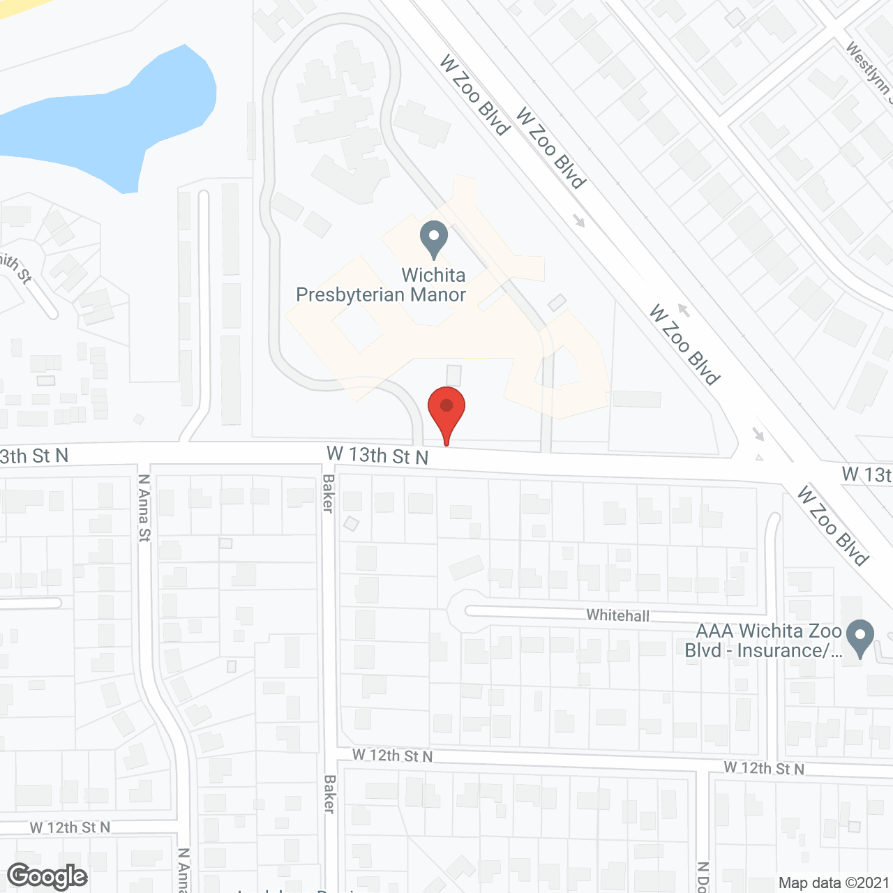 Map of the neighborhood around Wichita Presbyterian Manor