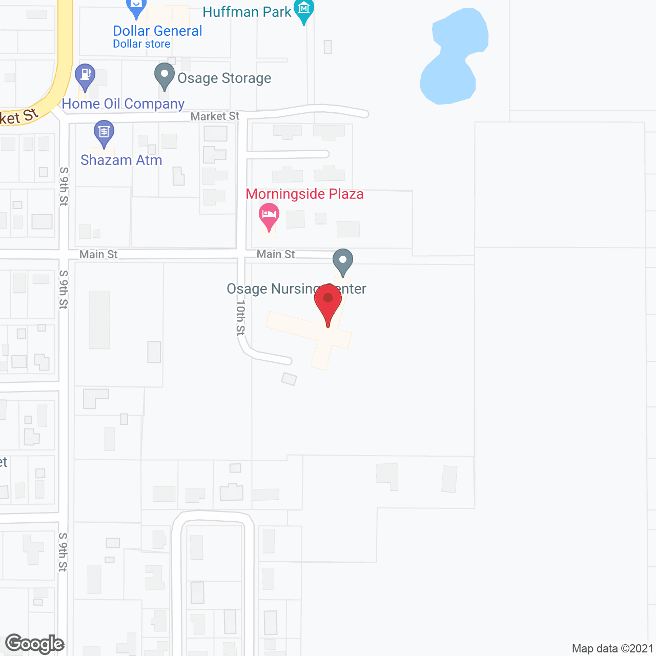 Map of the neighborhood around Osage Nursing Care