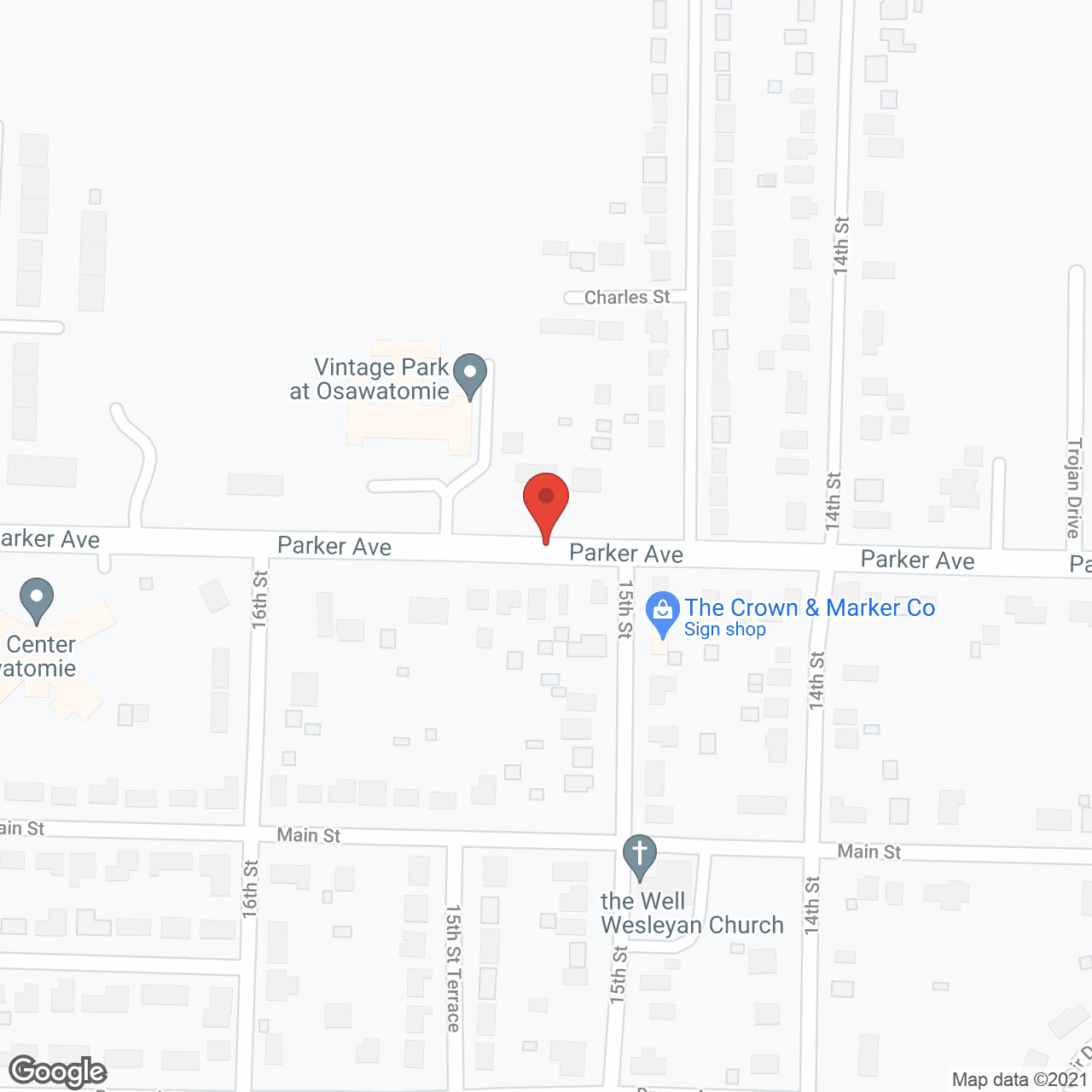 Map of the neighborhood around Vintage Park at Osawatomie