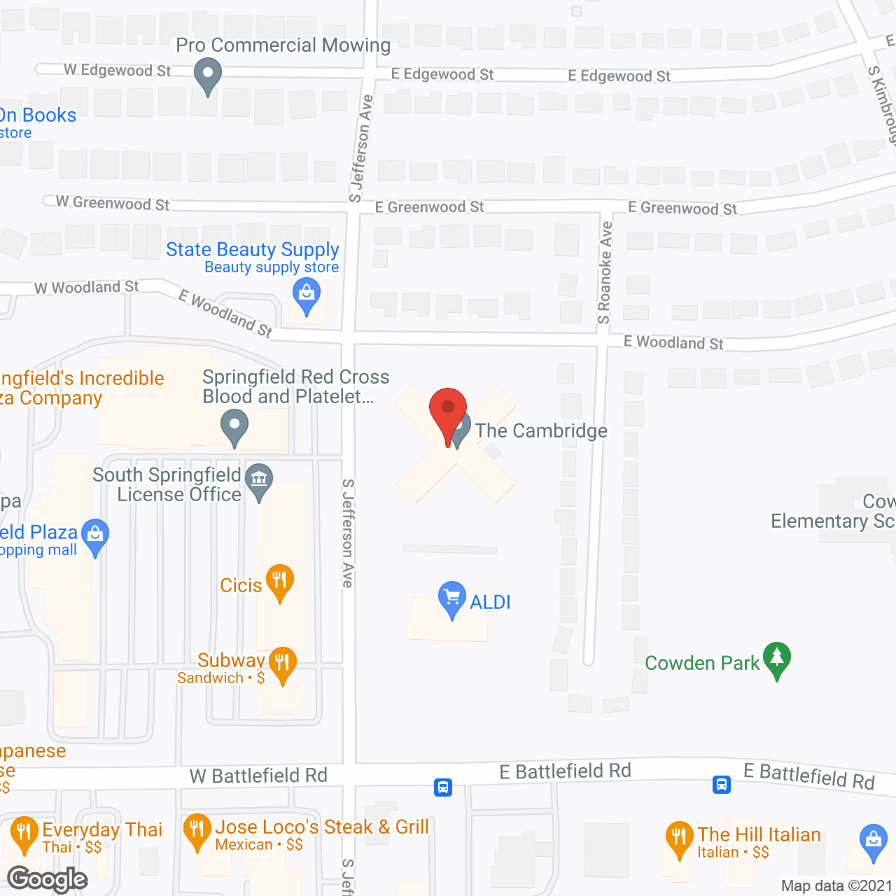 Map of the neighborhood around The Cambridge Senior Living