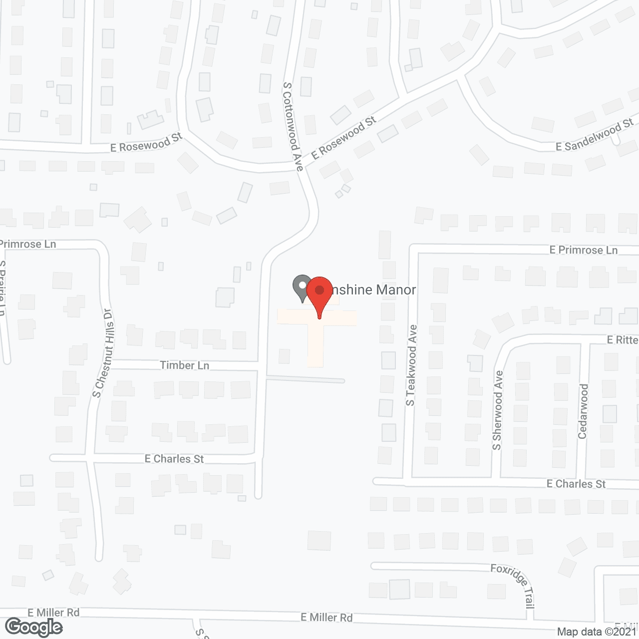Map of the neighborhood around Sonshine Manor