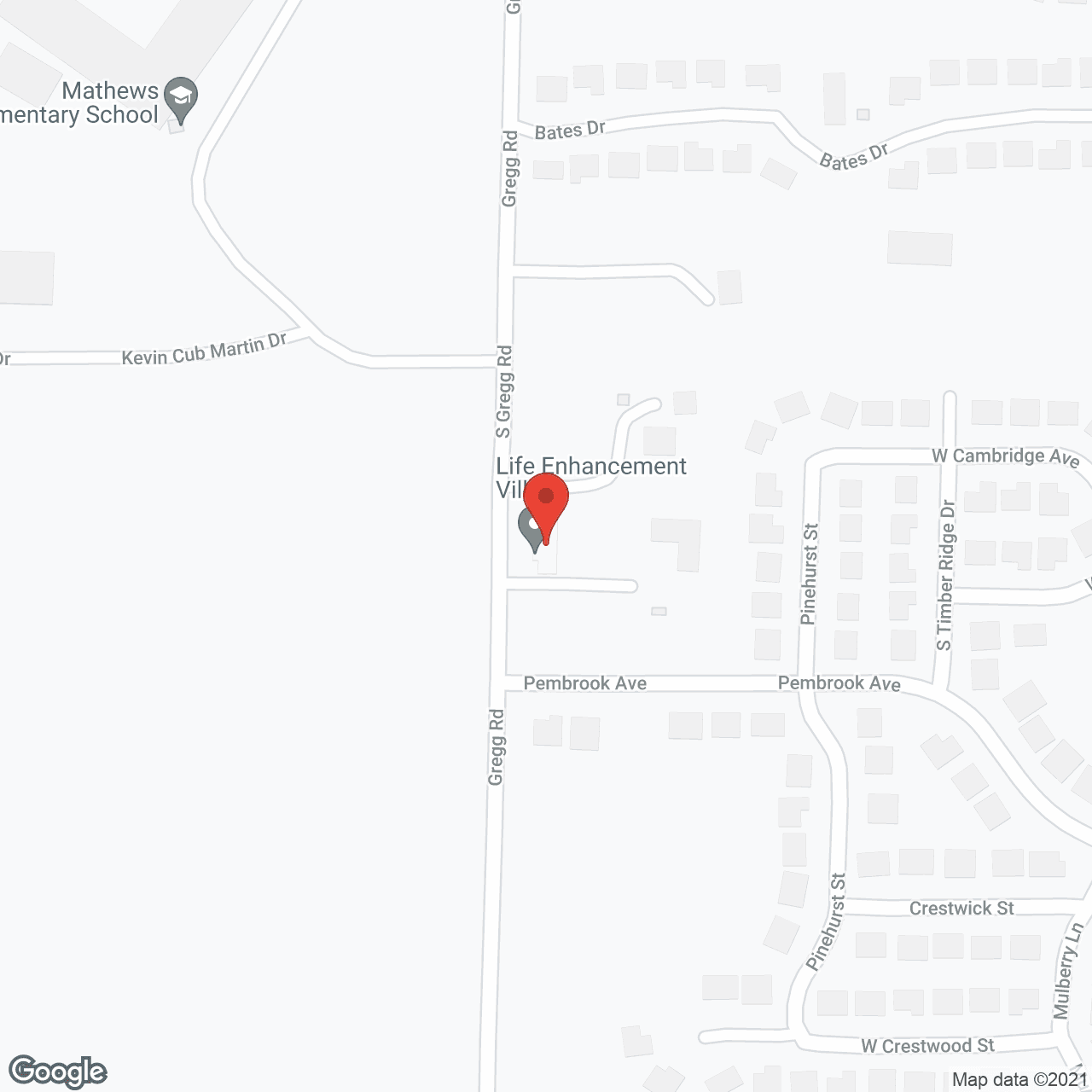 Map of the neighborhood around Life Enhancement Village