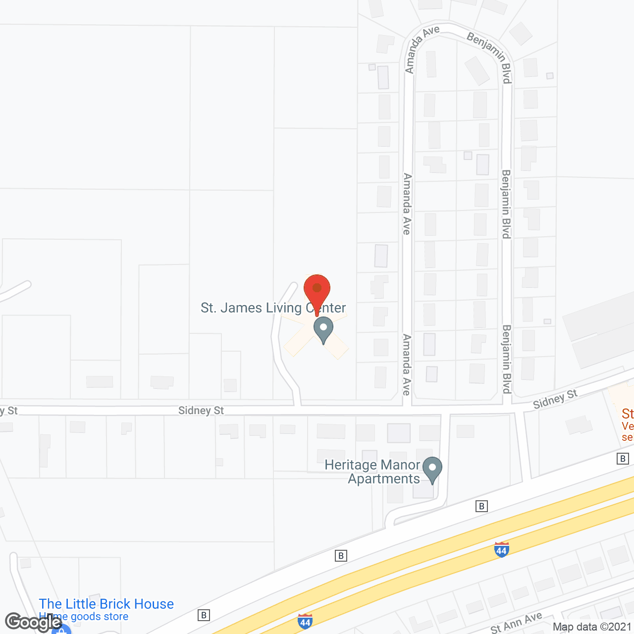 Map of the neighborhood around Golden LivingCenter - St. James