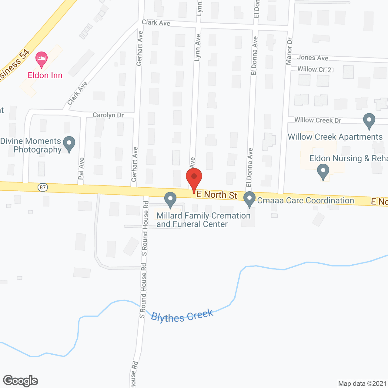 Map of the neighborhood around Bristol Manor of Eldon