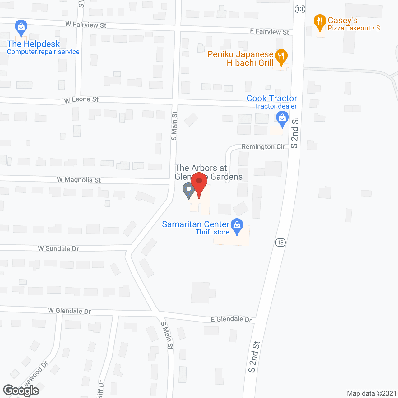 Map of the neighborhood around The Arbors at Glendale Gardens