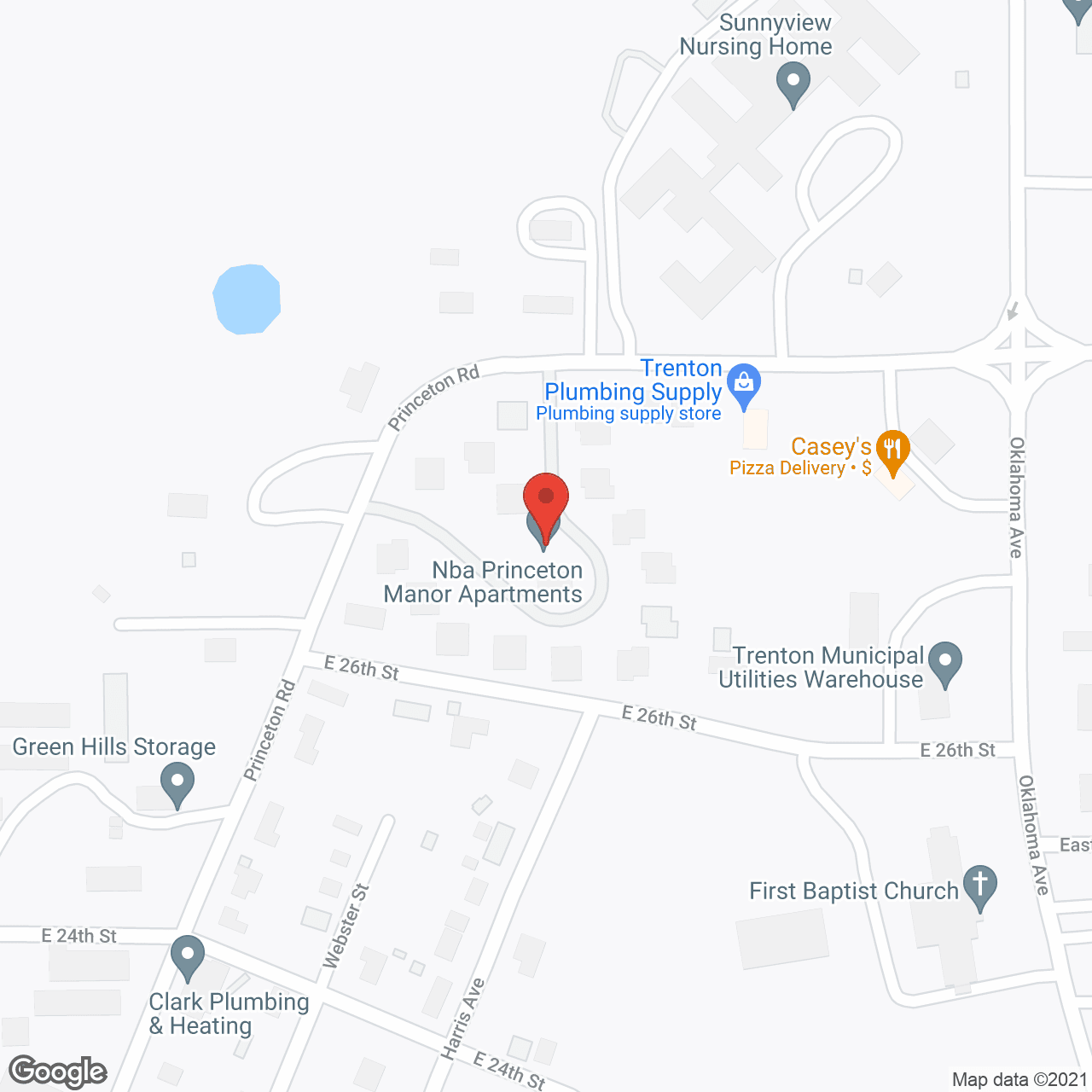 Map of the neighborhood around Princeton Manor Apartments