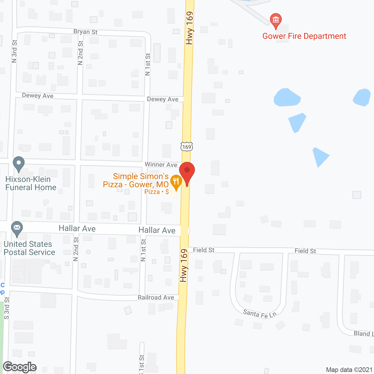 Map of the neighborhood around Gower Convalescent Center