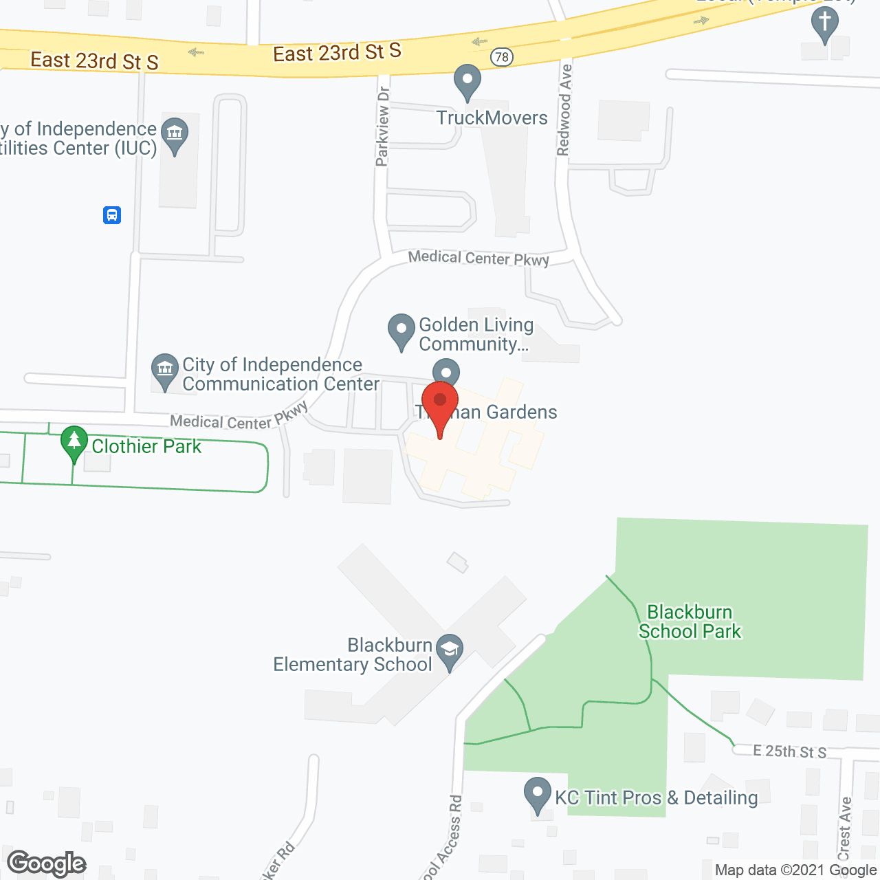 Map of the neighborhood around Baptist Homes of Independence