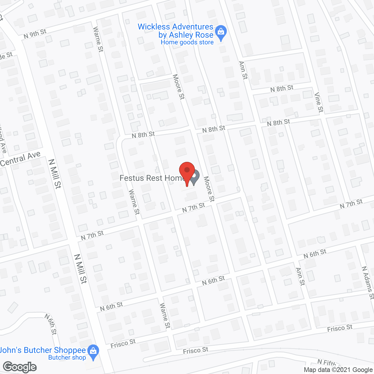 Map of the neighborhood around Festus Rest Home