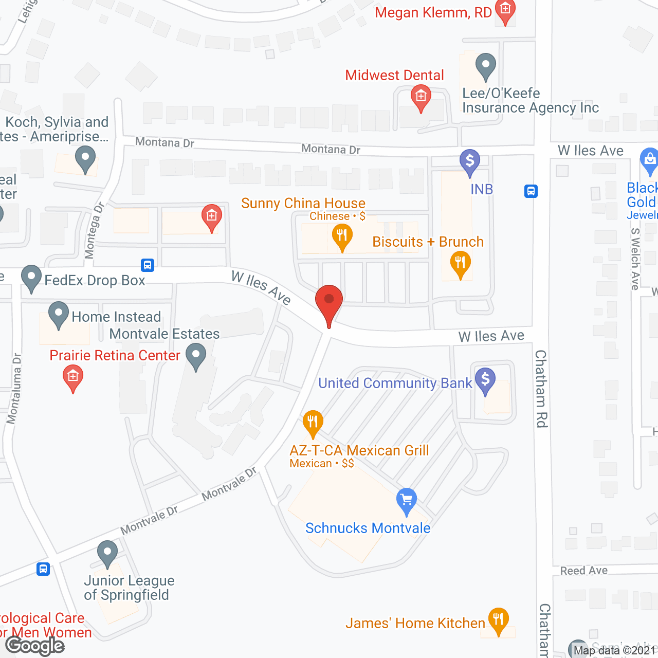 Map of the neighborhood around The Montvale Senior Living