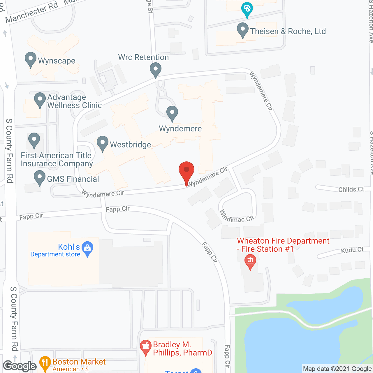 Map of the neighborhood around Westbridge Assisted Living and Memory Care