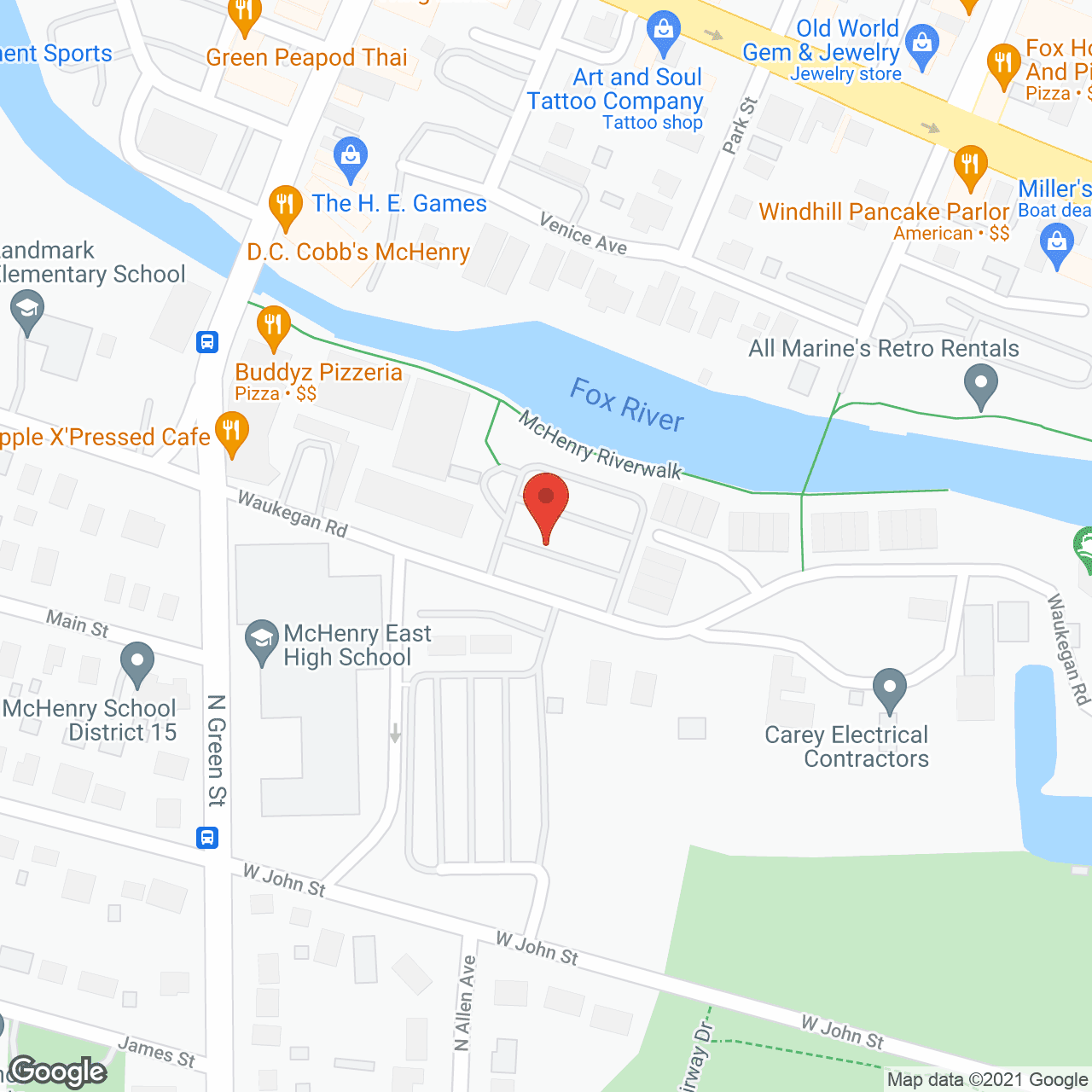 Map of the neighborhood around Riverside Residence