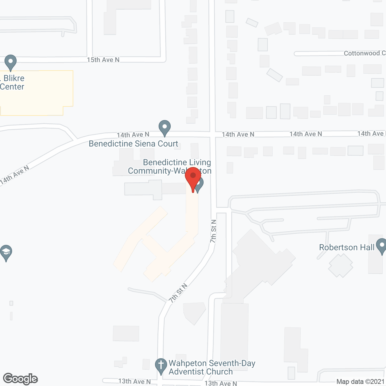 Map of the neighborhood around St Catherine's Living Ctr