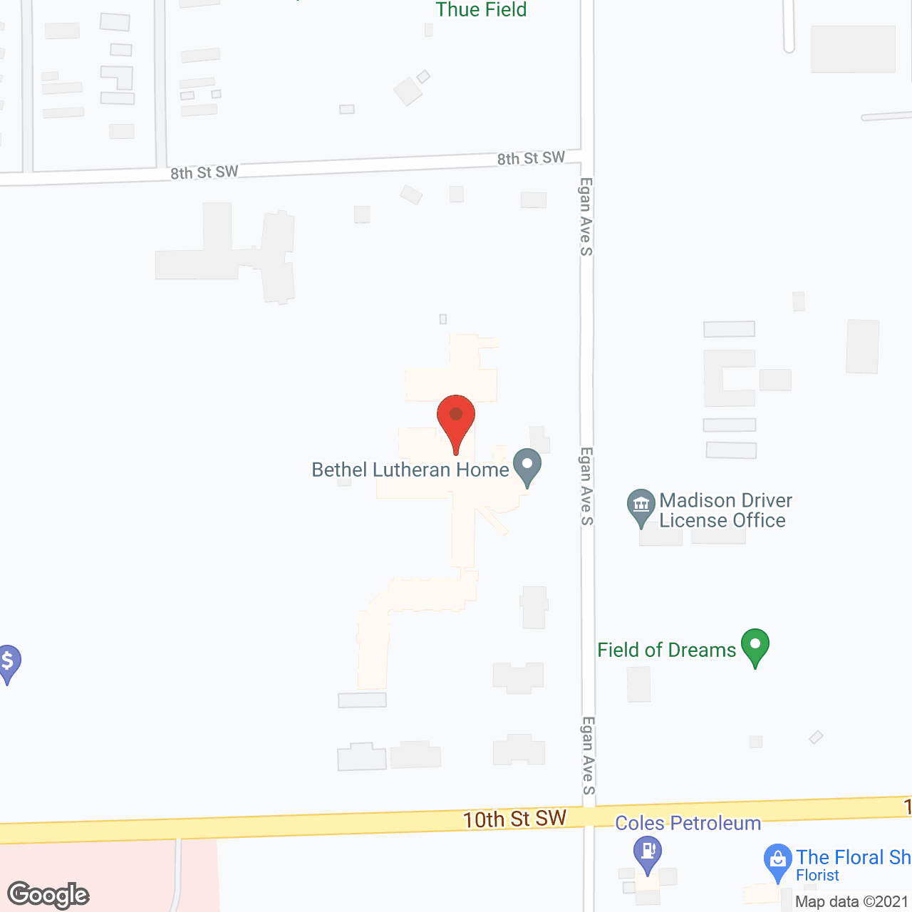 Map of the neighborhood around Bethel Lutheran Home