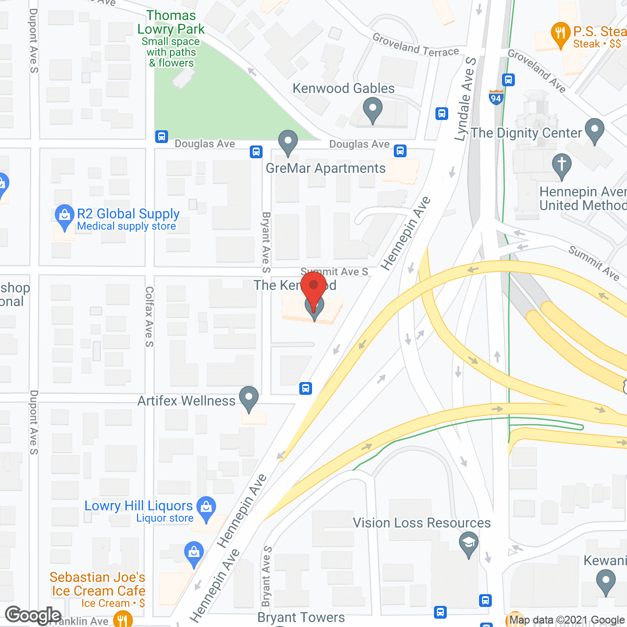 Map of the neighborhood around The Kenwood