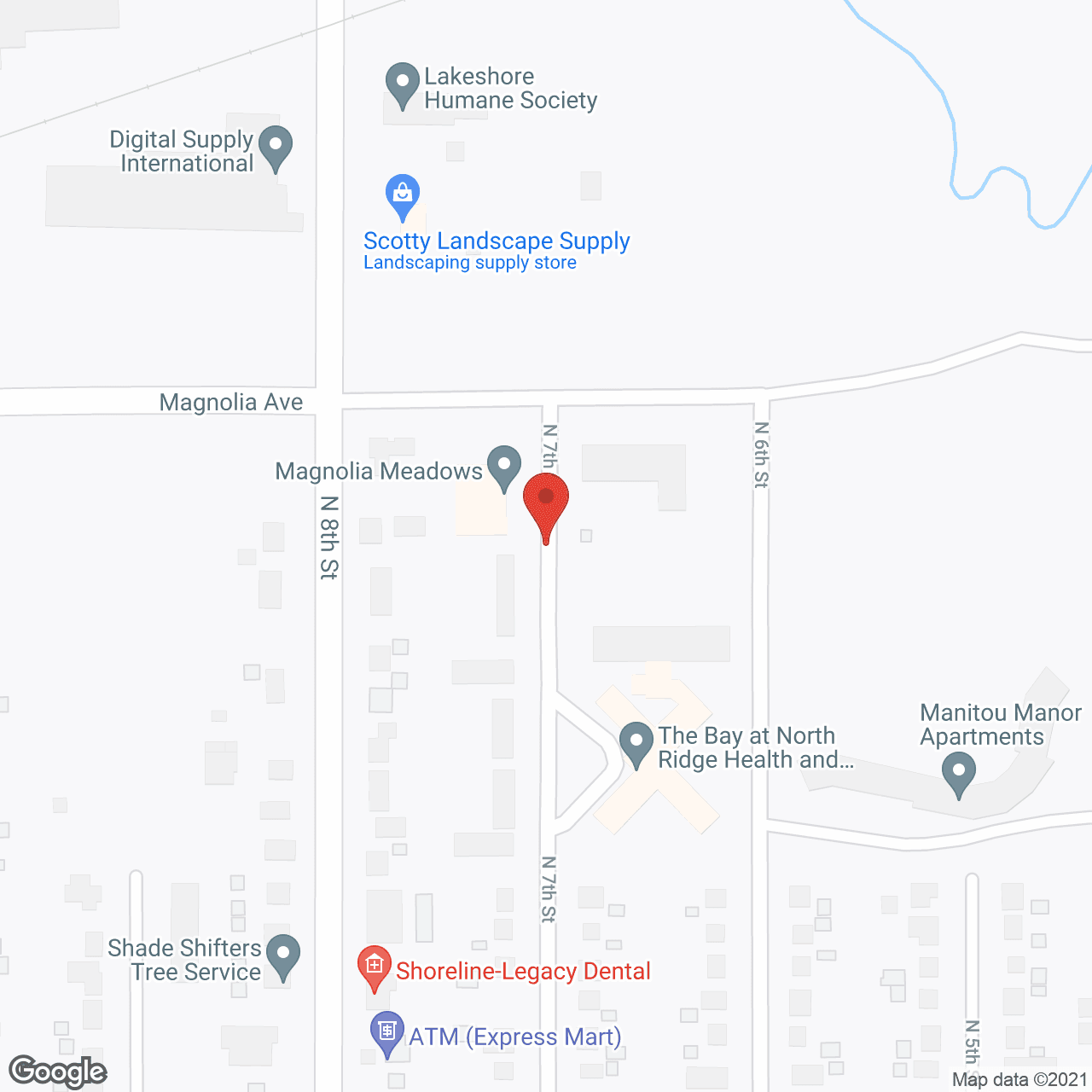 Map of the neighborhood around Magnolia Meadows