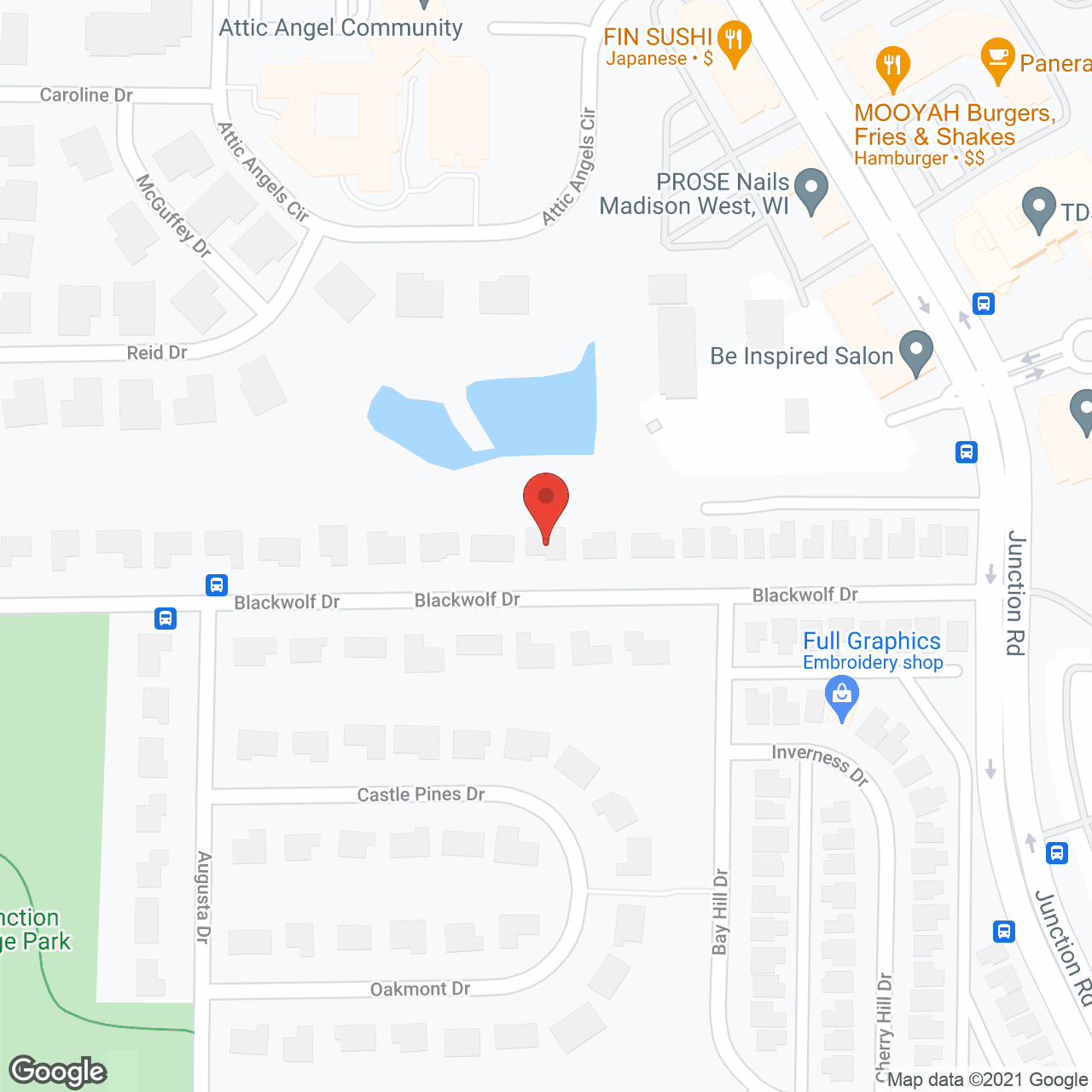 Map of the neighborhood around Oak Ridge Living Madison West