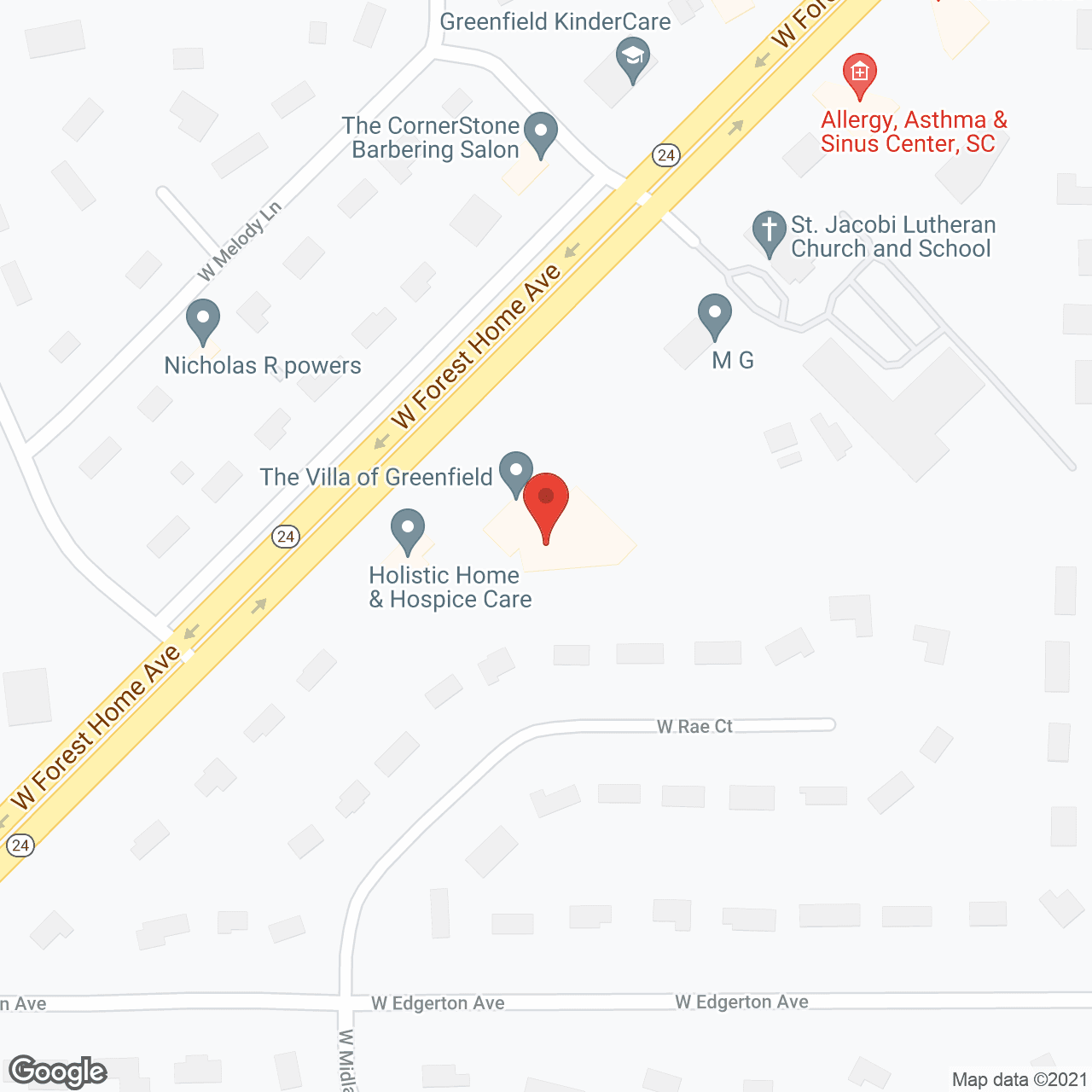 Map of the neighborhood around Bay Harbor Memory Care and Assisted Living Greenfield
