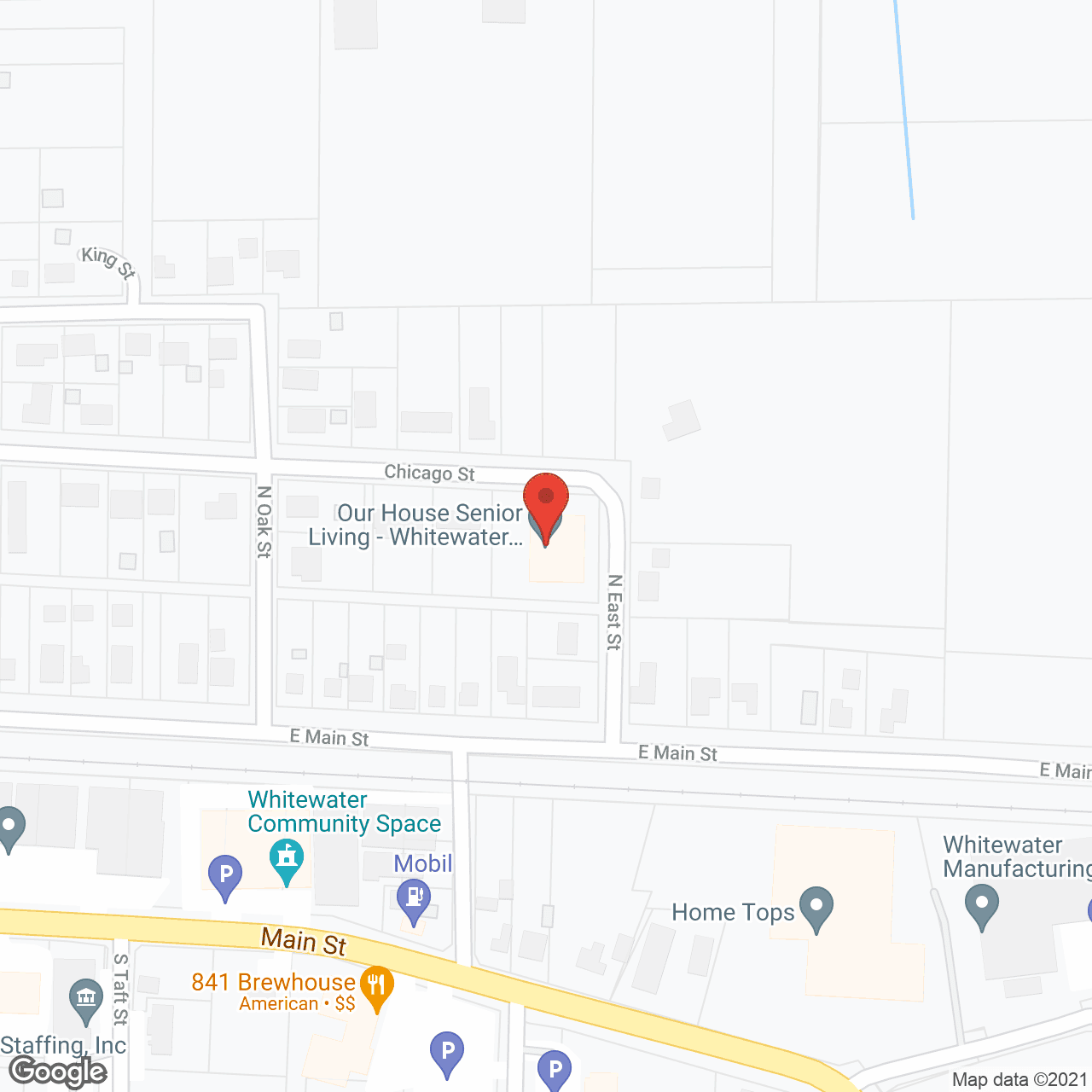 Map of the neighborhood around Our House Senior Living Memory Care - Whitewater