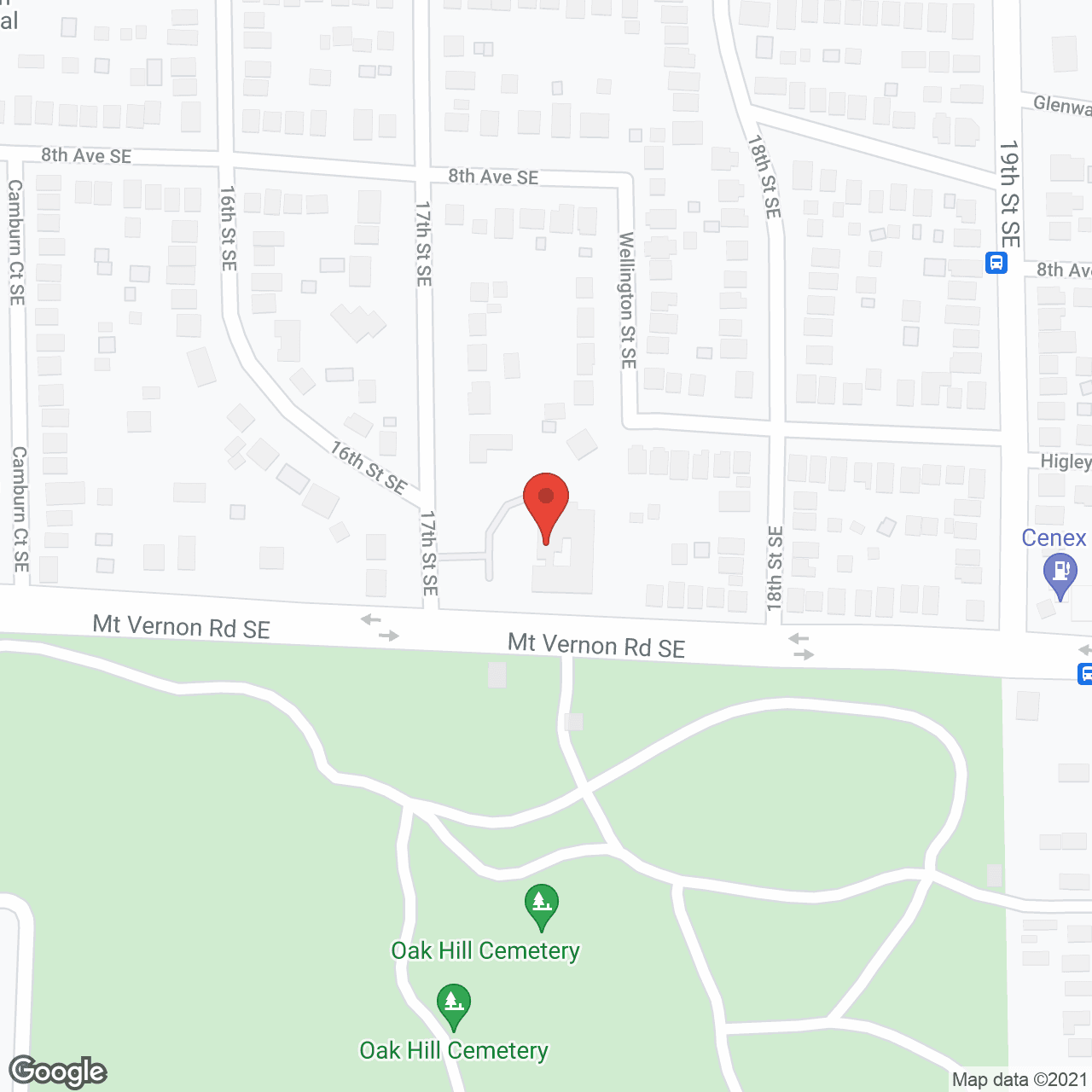 Map of the neighborhood around Higley Mansion Care Center