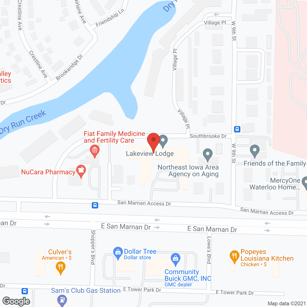 Map of the neighborhood around Lakeview Lodge