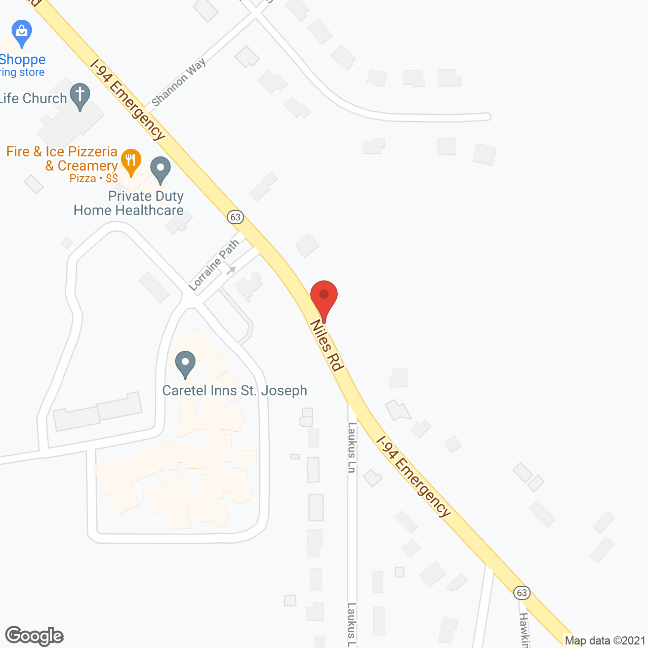 Map of the neighborhood around Caretel Inns of Lakeland